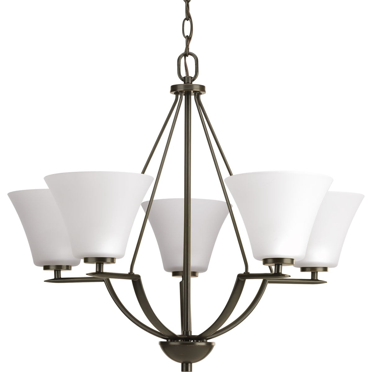 Progress Lighting Bravo 5 -Light Antique Bronze Transitional For Use in Bedrooms, Dining Rooms, Foyers, Kitchens, Living Rooms Chandelier 797732