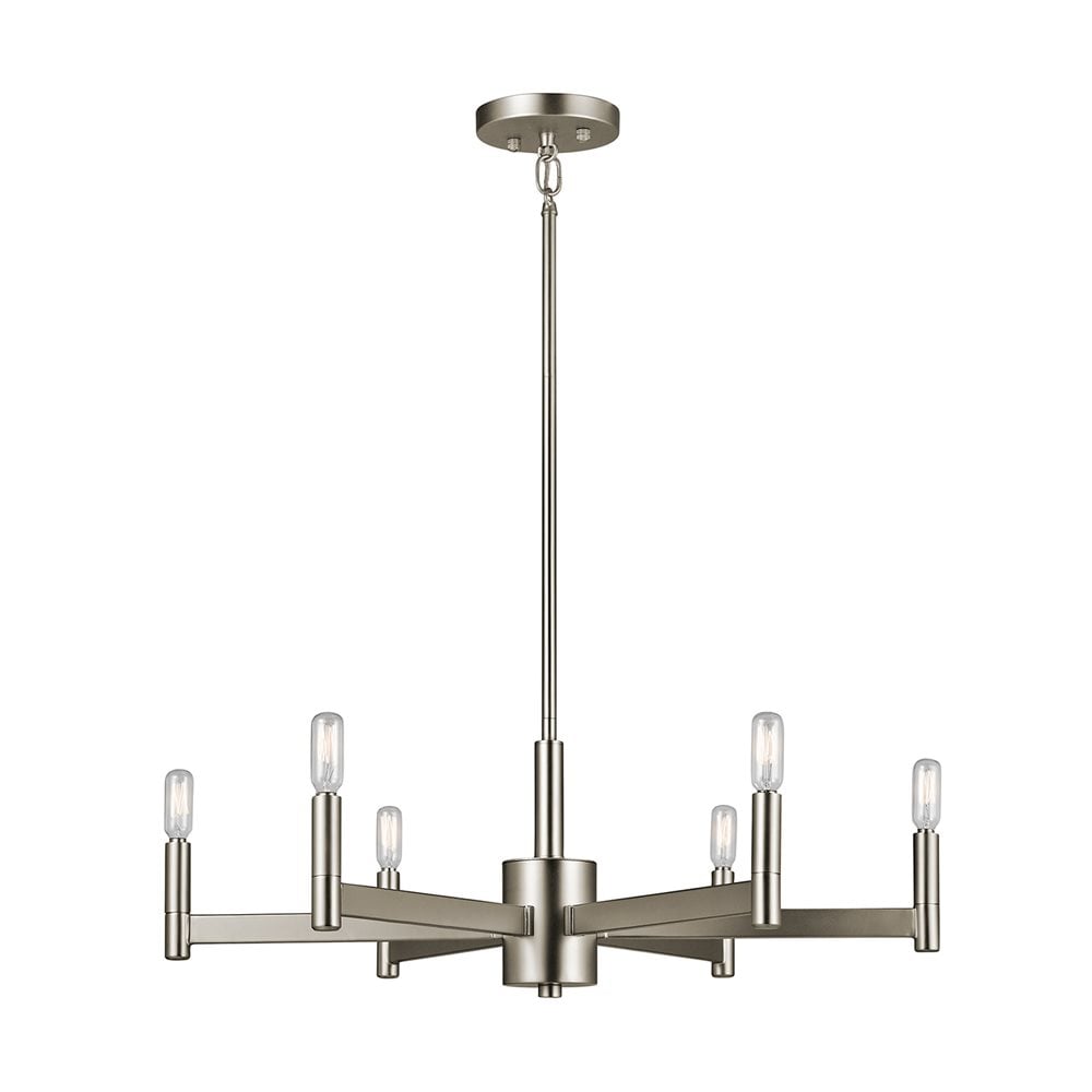 Kichler Erzo 6 -Light Antique Nickel Modern/contemporary For Use in Bedrooms, Dining Rooms, Foyers, Kitchens, Living Rooms Chandelier