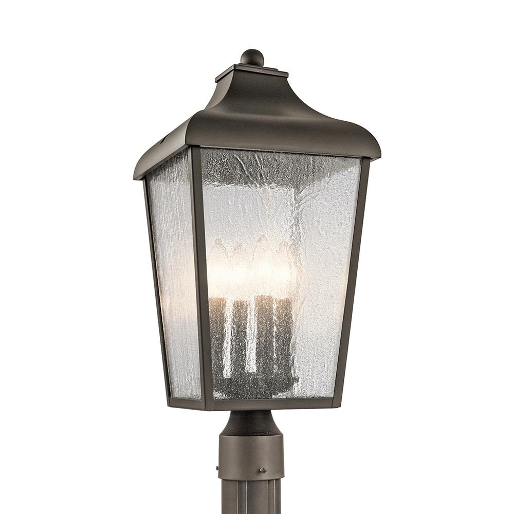 Kichler Forestdale 21.75-in Olde Bronze Traditional Outdoor Light post lantern 1253961