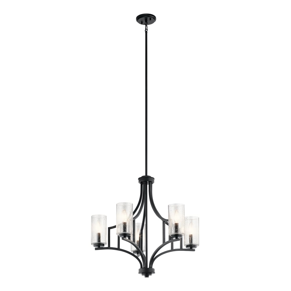 Kichler Vara 5 -Light Distressed Black Traditional For Use in Dining Rooms, Foyers, Living Rooms Chandelier 1252817