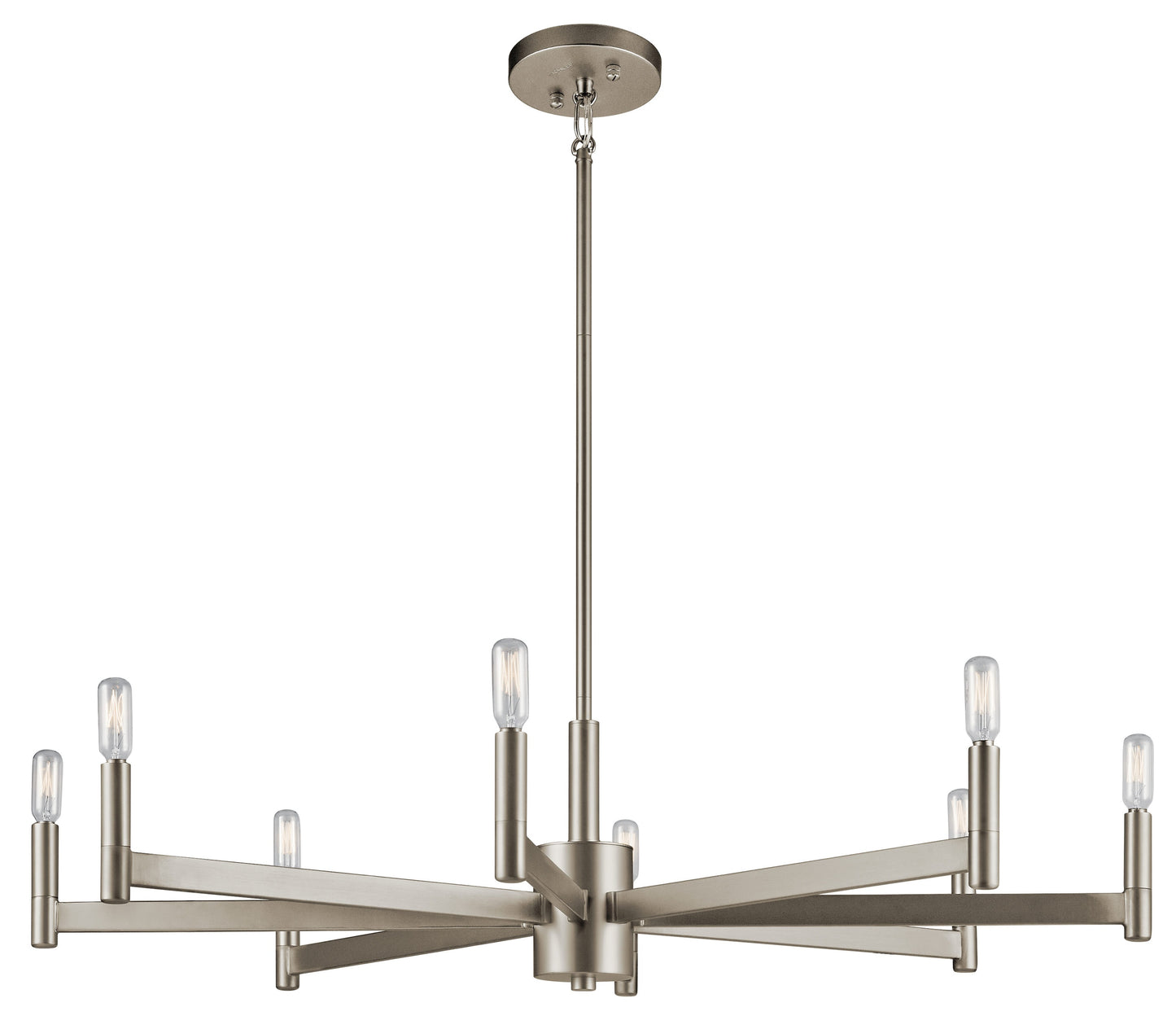 Kichler Erzo 8 -Light Satin Nickel Modern/contemporary For Use in Bedrooms, Dining Rooms, Foyers, Kitchens, Living Rooms Chandelier 1331744