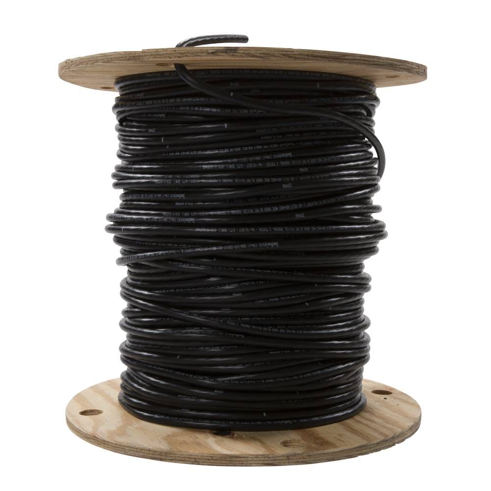 Southwire SIMpull 500-ft 2-AWG Aluminum Stranded Black XHHW Wire (By-the-roll) 11272207