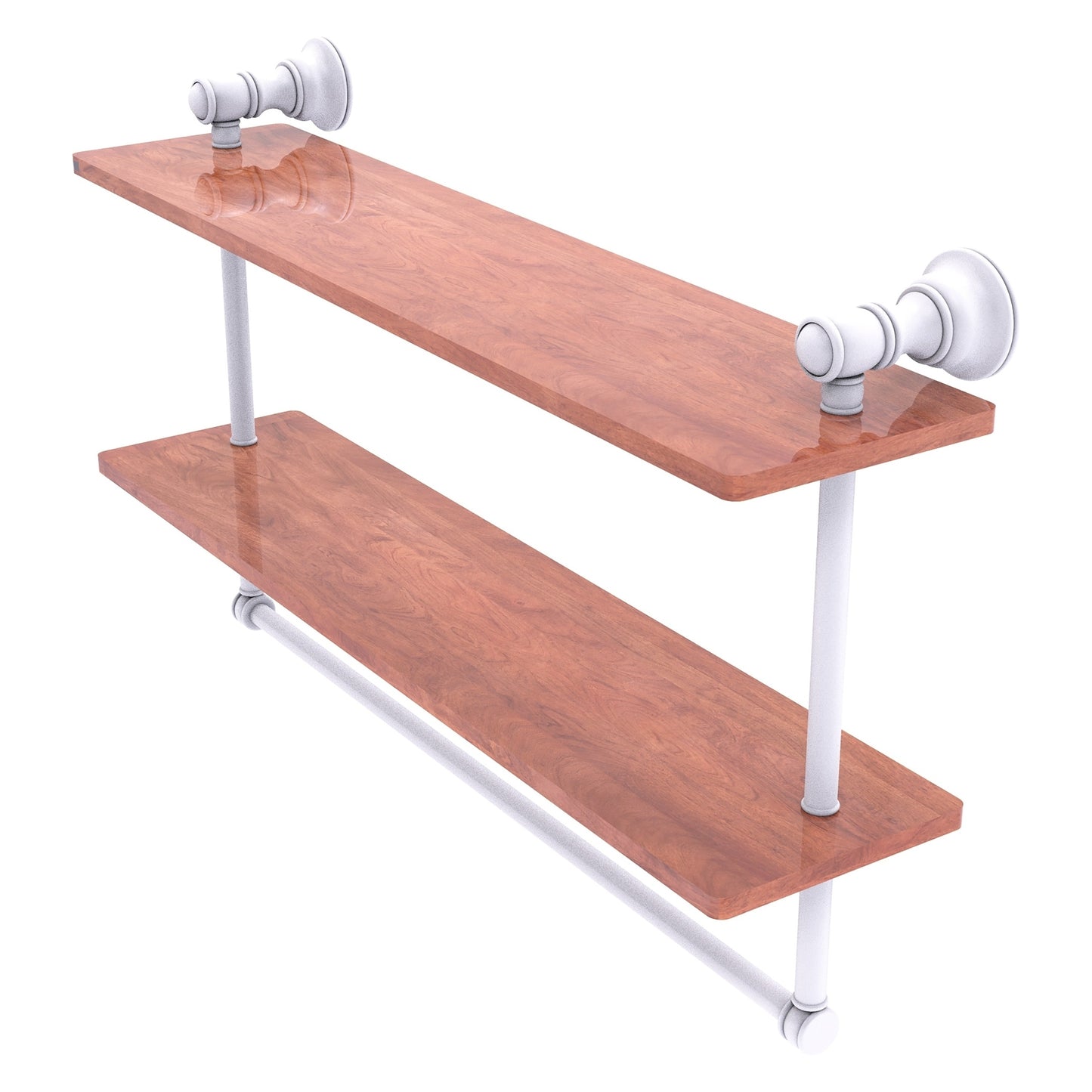 Allied Brass Carolina Matte White 2 -Tier Wall mount Bathroom Shelf ( 22-in x 9.5-in x 5-in )