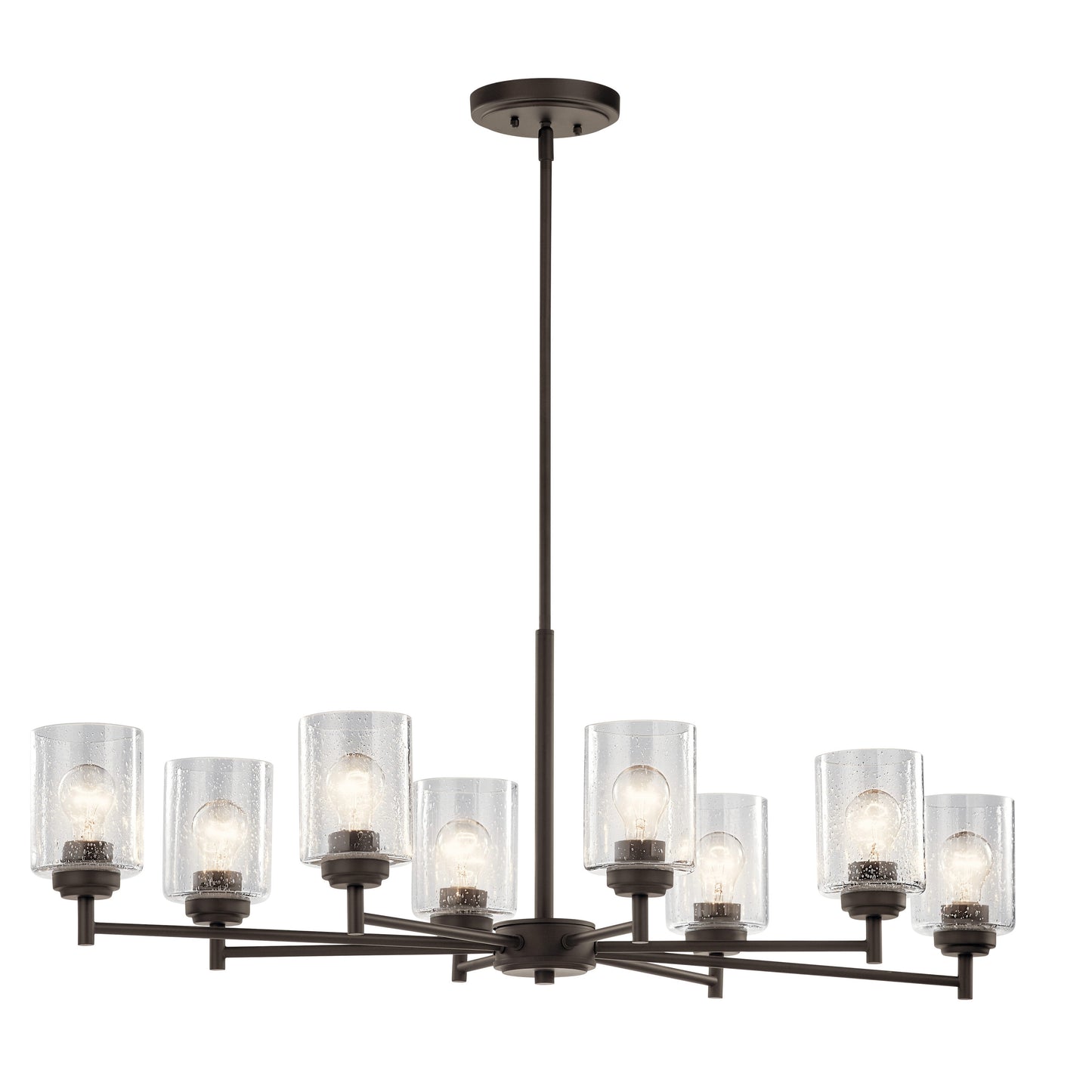 Kichler Winslow 8 -Light Distressed Bronze Modern/contemporary For Use in Bedrooms, Dining Rooms, Foyers, Kitchens, Living Rooms Chandelier 1477220