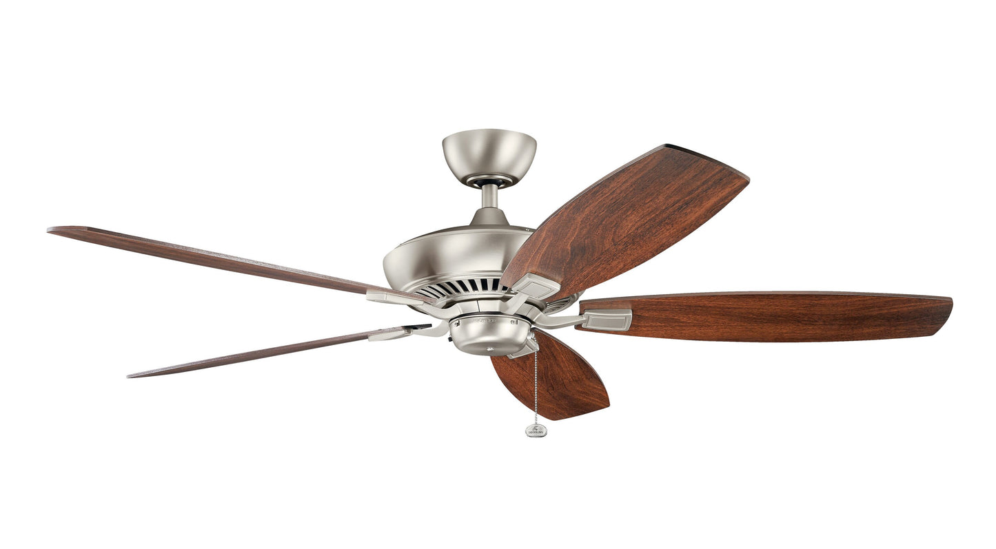 Kichler Canfield 60-in Brushed Nickel with Walnut/Cherry Blades Ceiling Fan Light Kit Compatible ( 5 -Blade ) 1694912