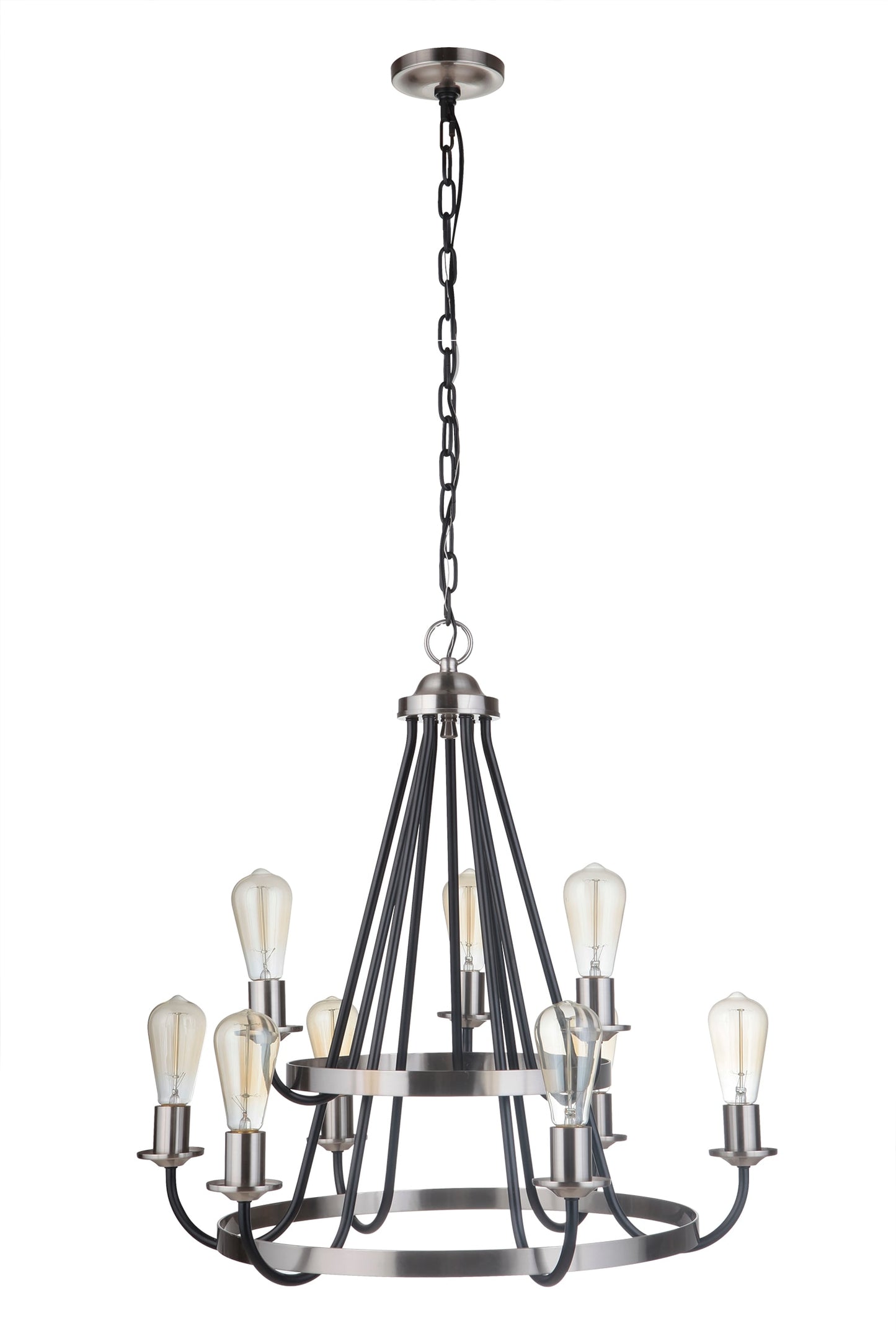 Craftmade Randolph 9 -Light Black Transitional For Use in Bedrooms, Dining Rooms, Foyers, Kitchens, Living Rooms Chandelier 2180099