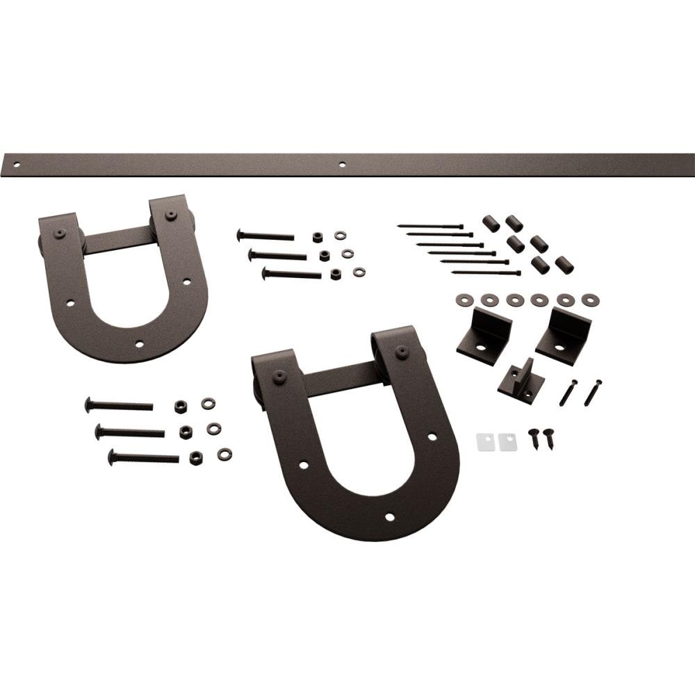Goldberg Brothers 48-in Bronze Texture Indoor Horseshoe Single Double Barn door hardware kit