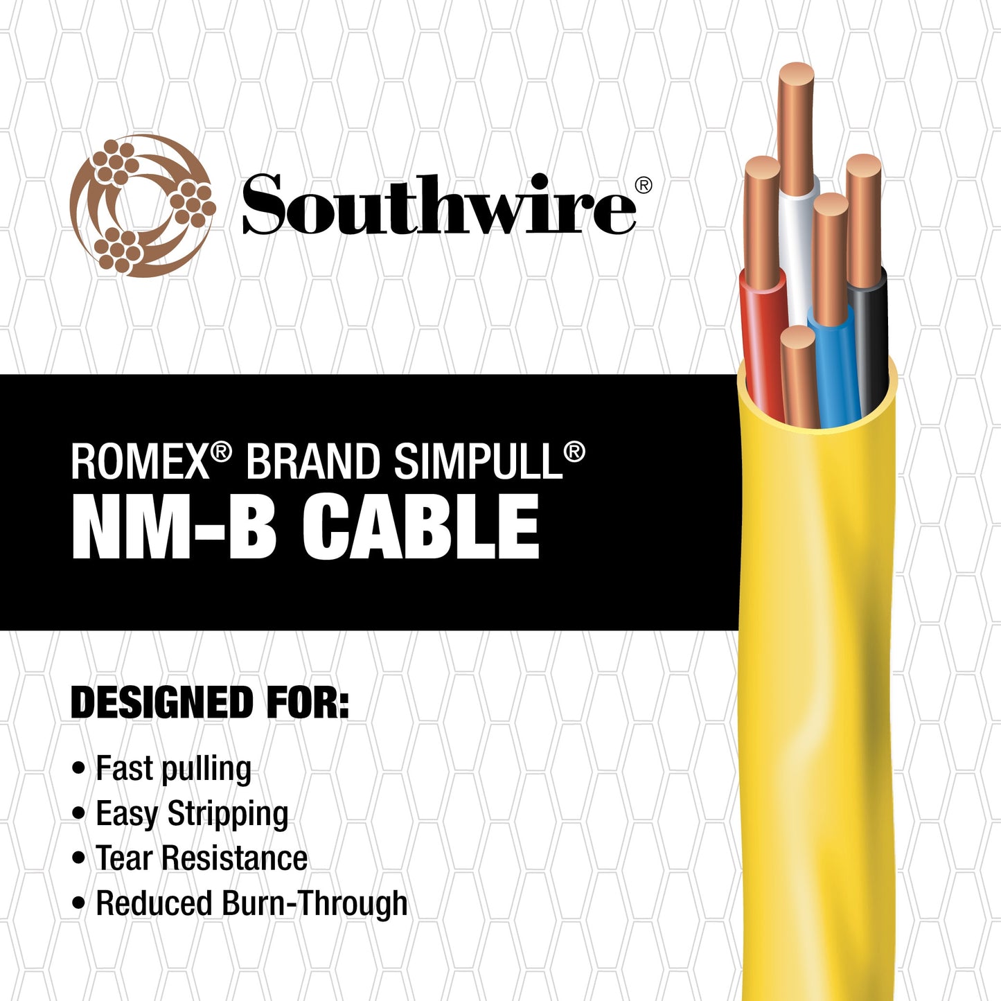 Southwire 250-ft 12/4/4 Romex SIMpull Solid Indoor CU NM-B W/G Individual Pack (By-the-roll) 55054255