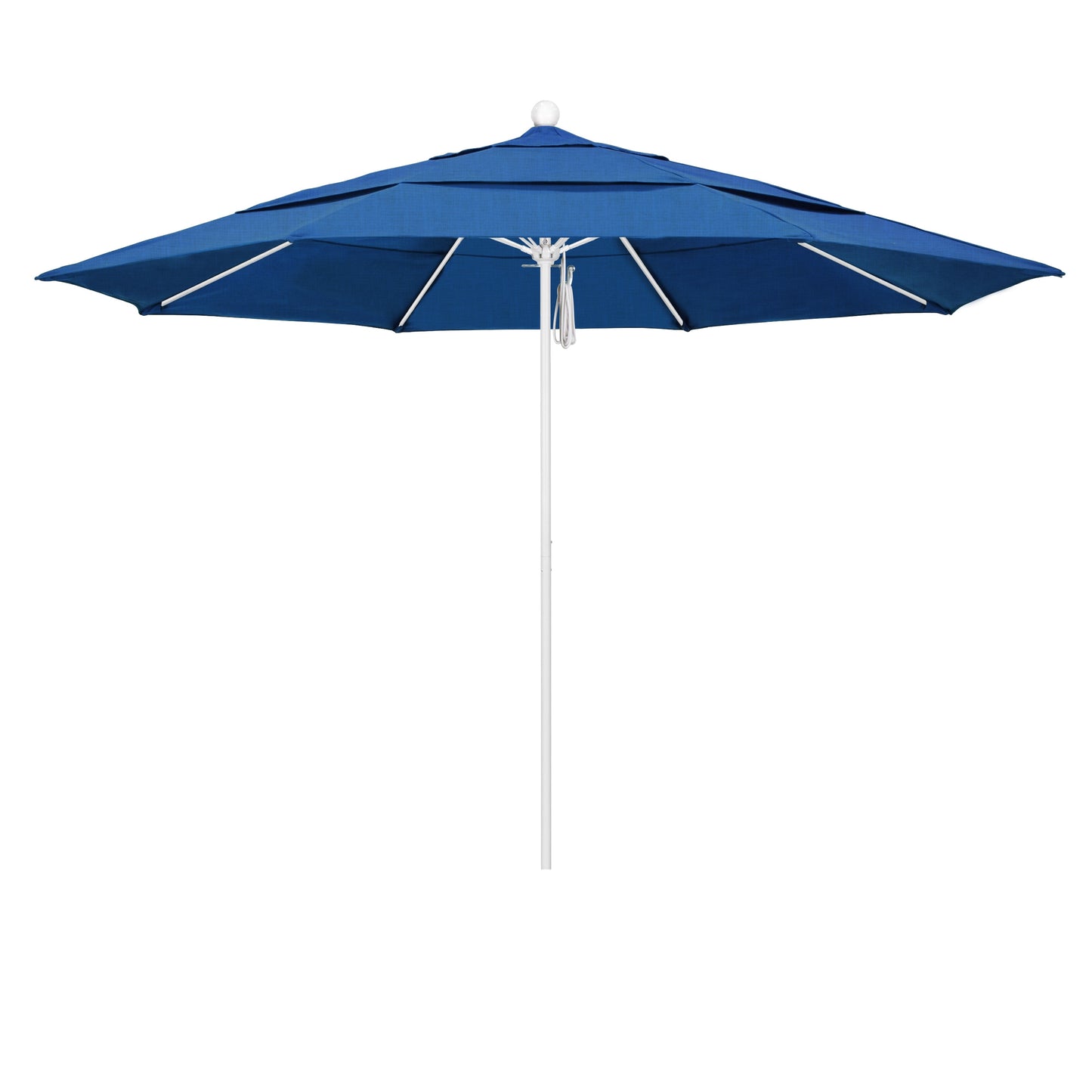 California Umbrella 11-ft Aluminum Blue No-tilt Market Patio Umbrella