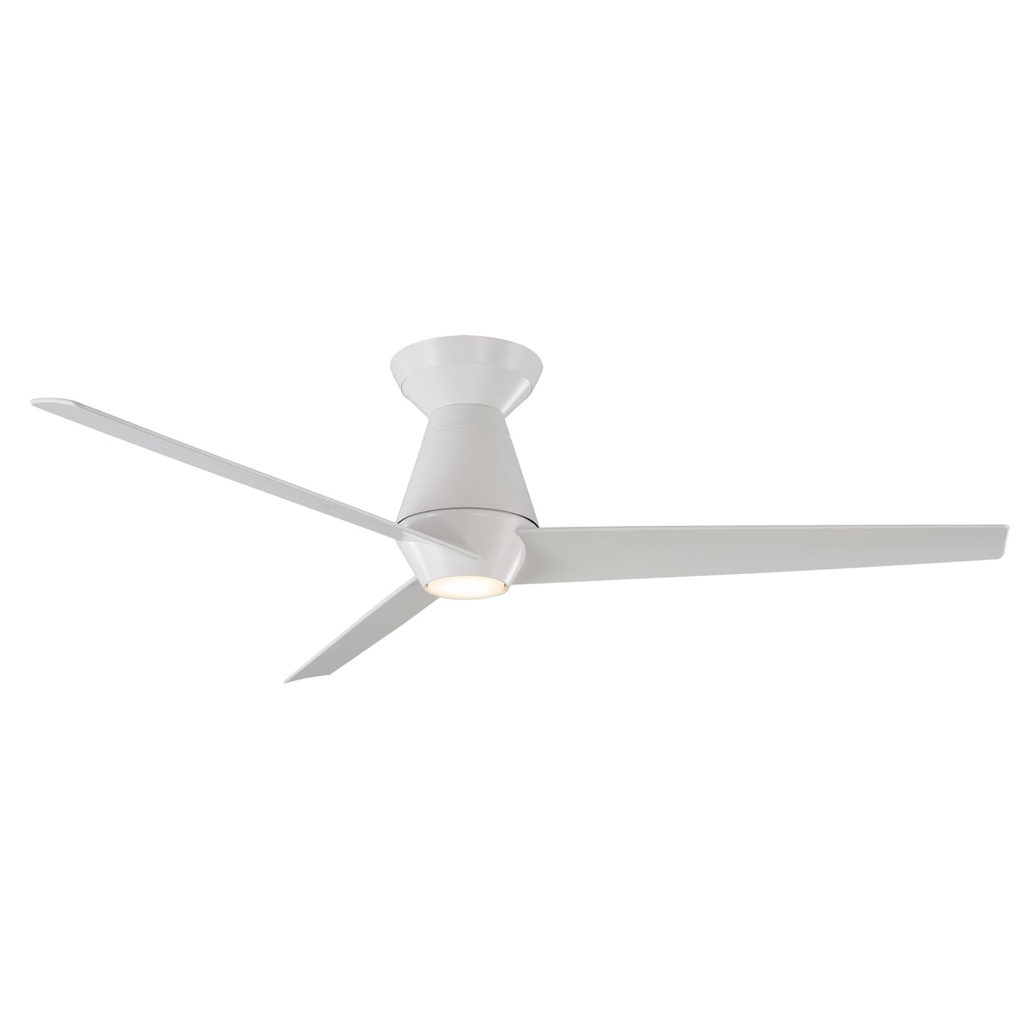 Modern Forms Slim 52-in Matte White Integrated LED Indoor/Outdoor Flush Mount Smart Ceiling Fan with Light and Remote (3-Blade) FH-W2003-52L-MW