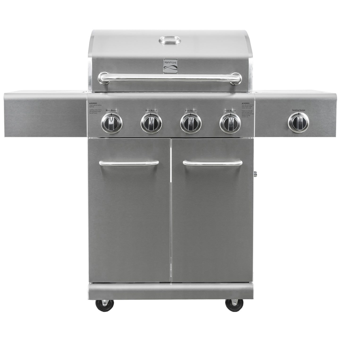 Kenmore Stainless Steel 4-Burner Liquid Propane Gas Grill with 1 Side Burner PG-40405S0L-S