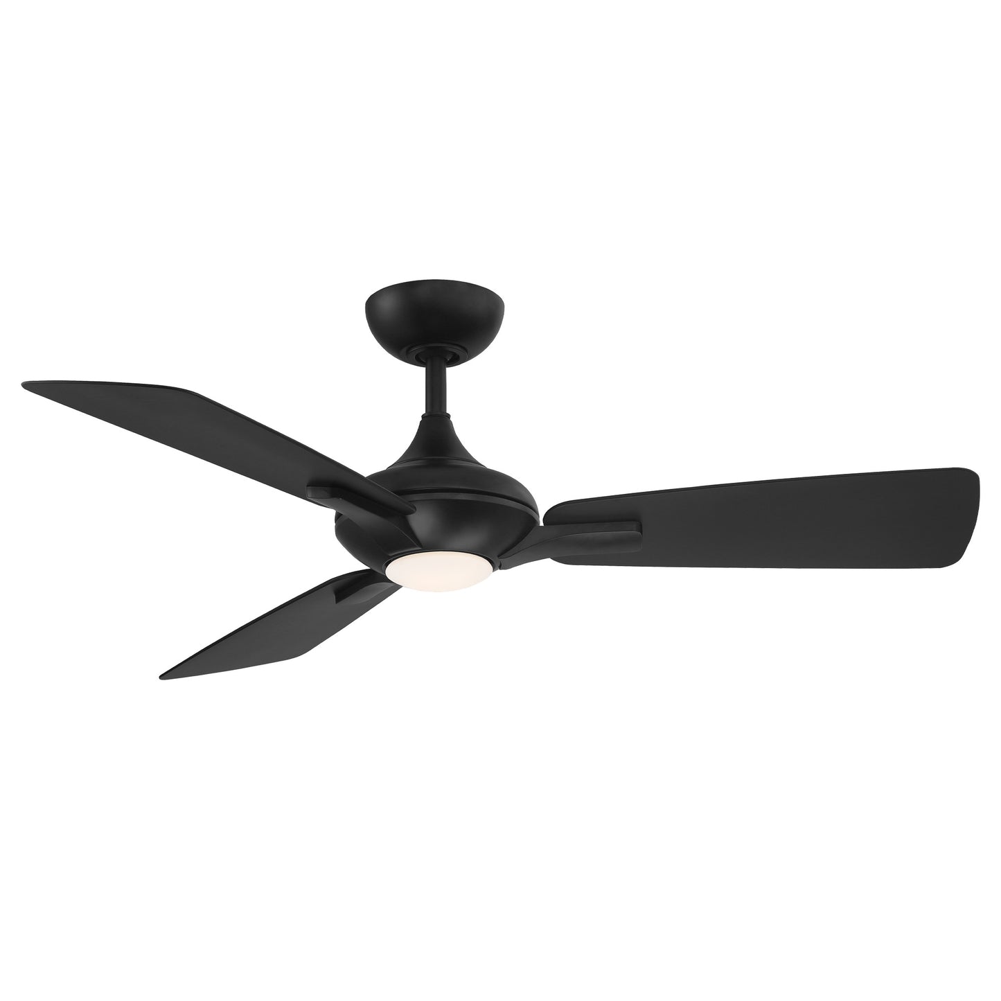Modern Forms Mykonos 52-in Matte black Integrated LED Indoor/Outdoor Smart Ceiling Fan with Light and Remote (3-Blade) FR-W1819-52L-MB