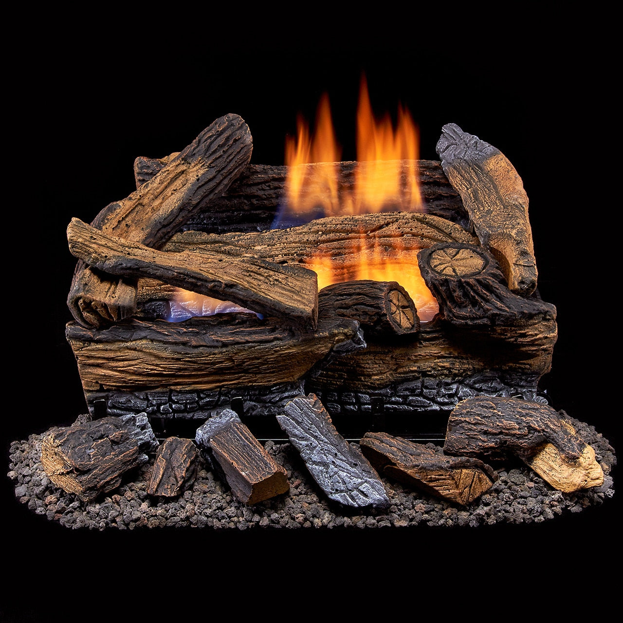 Duluth Forge 18-in 30000-BTU Dual Fuel Dual Vent-free Gas Fireplace Logs with Thermostat DLS-18T-1