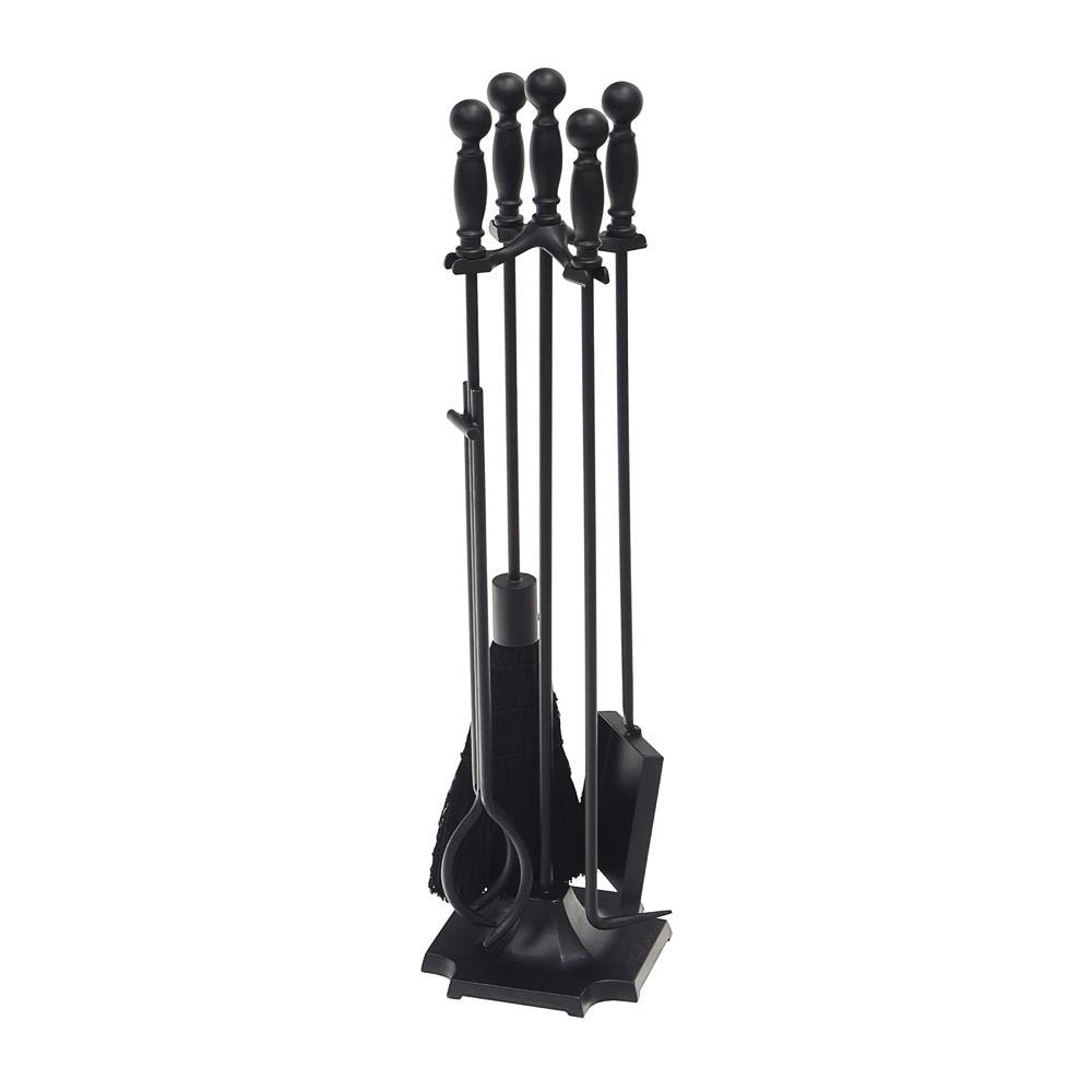 Minuteman International 5-Piece Iron Fireplace Tool Set WR-46BK