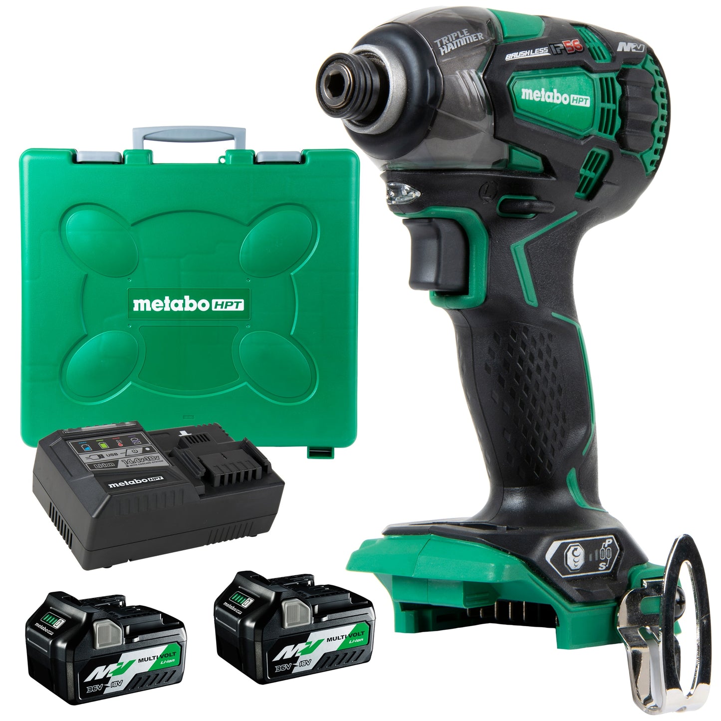 Metabo HPT MultiVolt 36-volt 1/4-in Brushless Cordless Impact Driver (Battery Not Included and Charger Included and Hard Case included)