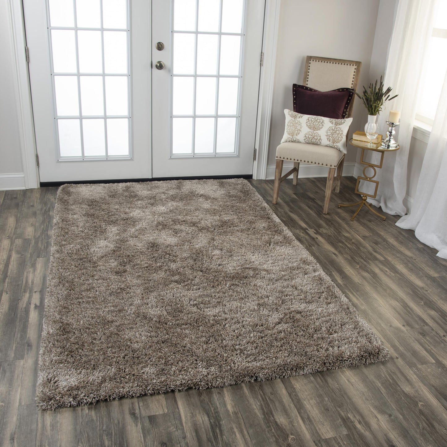 Alora Decor Oregon 5 x 7 (ft) Tufted Brown Rectangular Indoor Solid Mid-Century Modern Pet Friendly Area rug