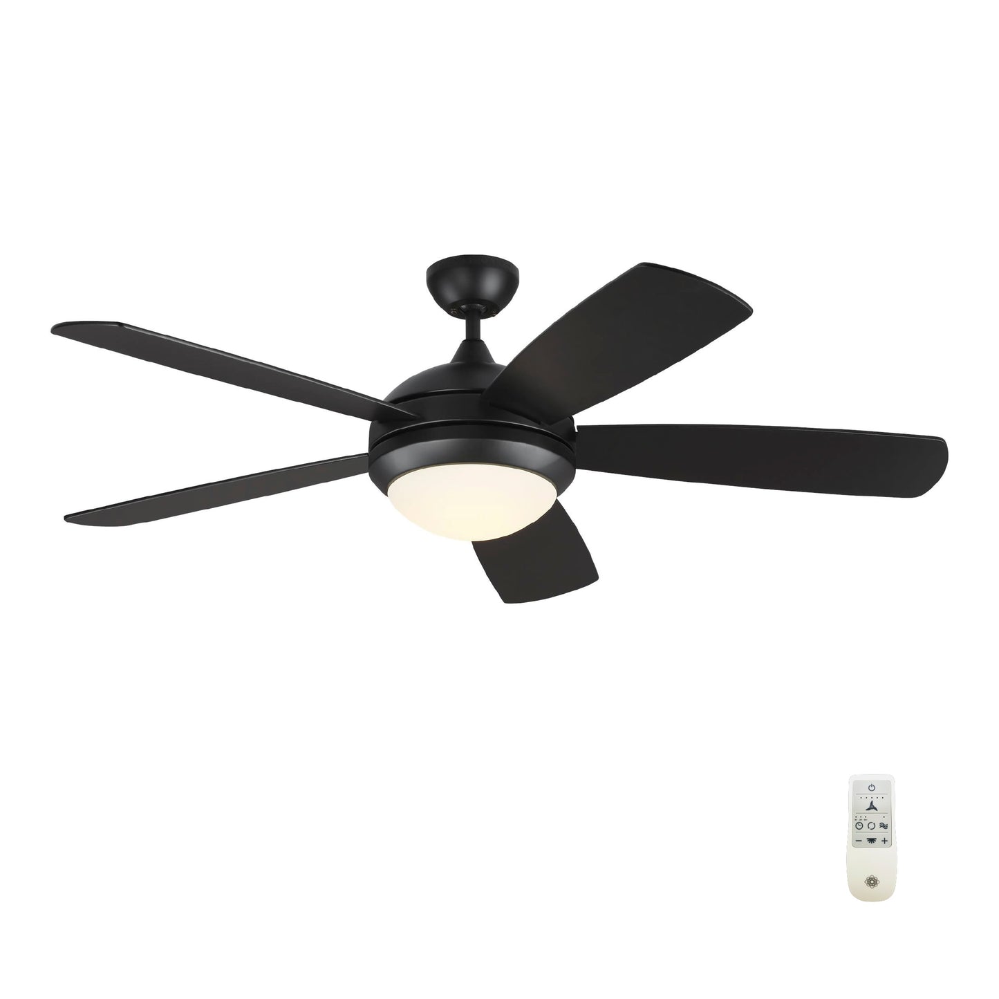 Generation Lighting Discus Dimmable 52-in Midnight Black Integrated LED Indoor Smart Ceiling Fan with Light and Remote (5-Blade) 5DISM52MBKD