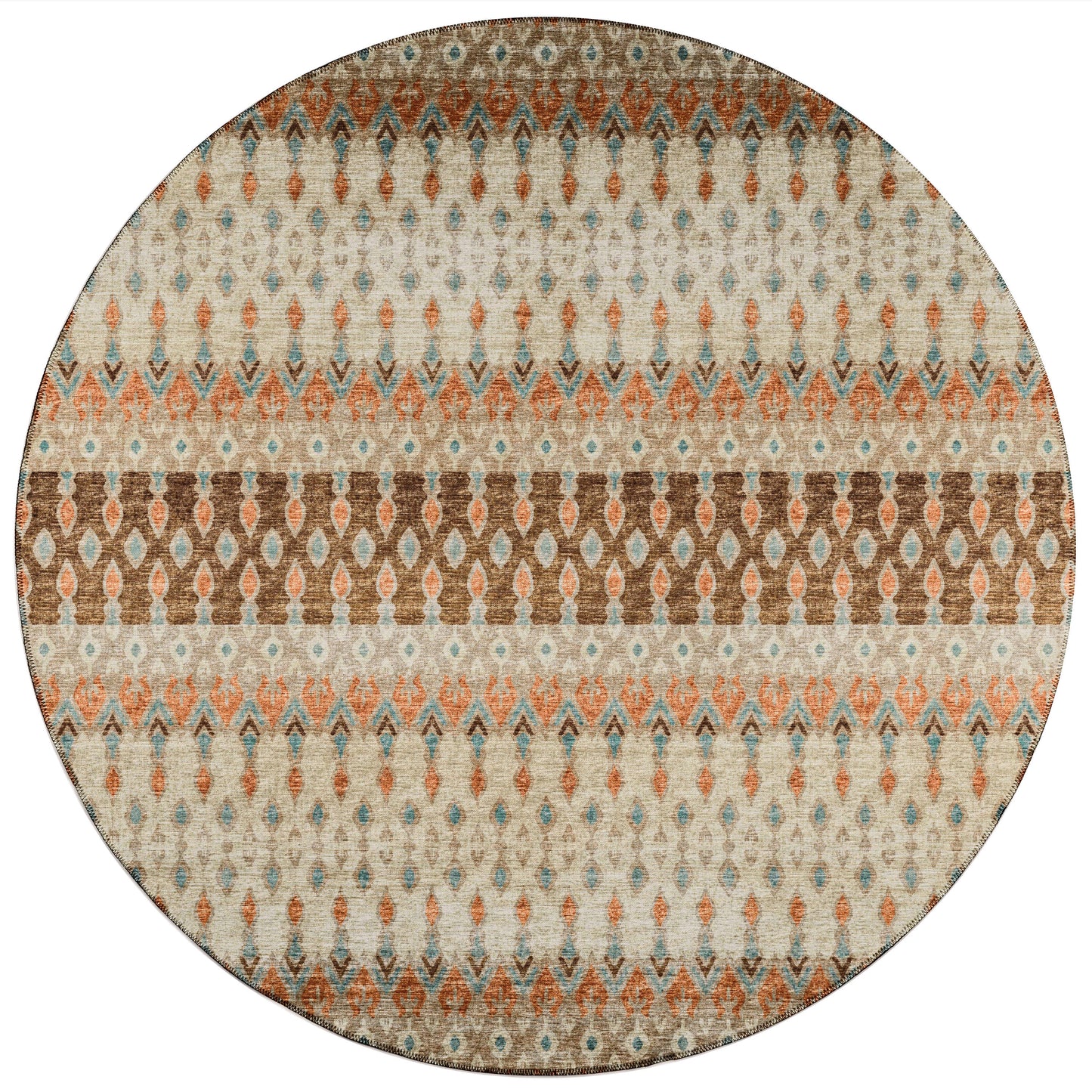 Addison Rugs Bravado 8 x 8 (ft) Canyon Round Indoor/Outdoor Ikat Southwestern Area rug