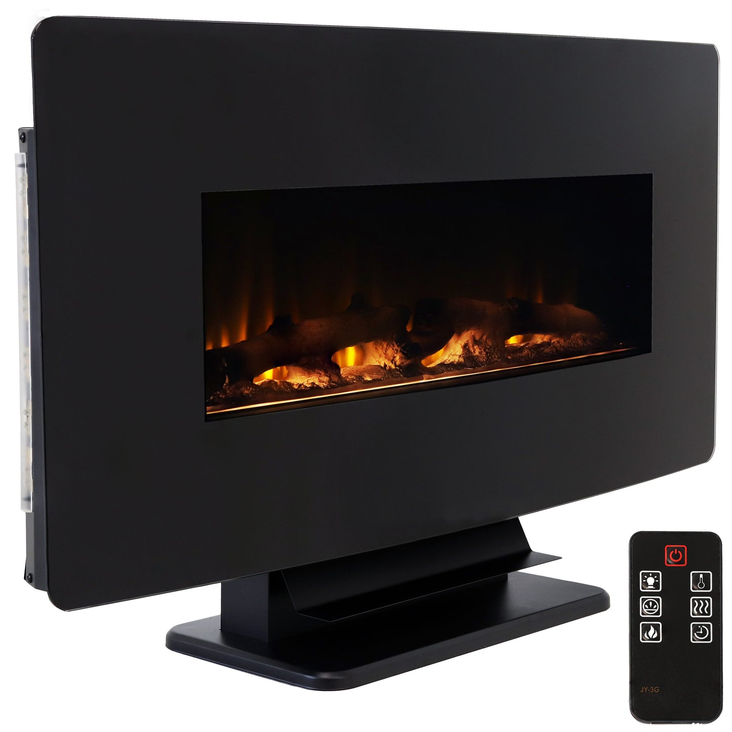 Sunnydaze Decor 35.75-in W Black Fan-forced Electric Fireplace ZHS-425