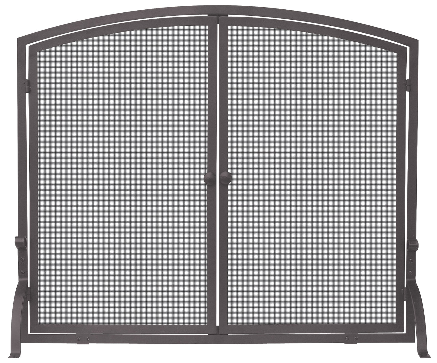 UniFlame 39-in Bronze Iron 1-Panel Arched Twin Fireplace Screen S-1632