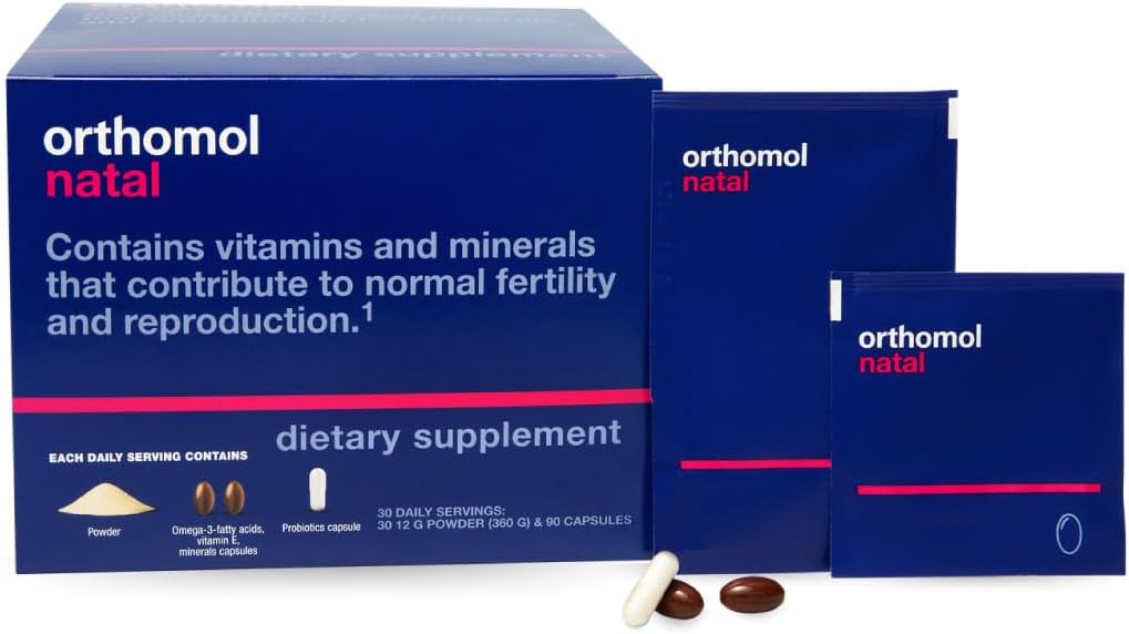 Orthomol Natal, Prenatal Nutritional Support for Fertility, Pregnancy and Lactation, Comprehensive Vitamins, Minerals & Essential Nutrients 30 Count (Pack of 1)