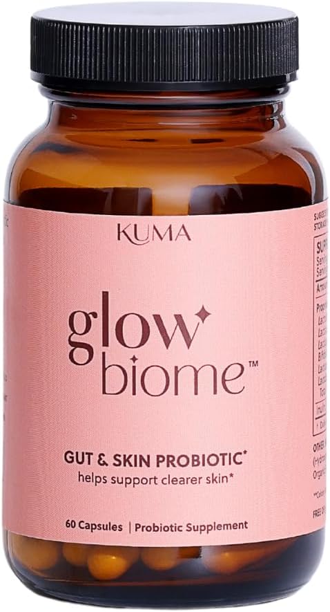 Kuma Glow Biome Clear Skin Probiotics + Prebiotic Capsules, 60Ct.