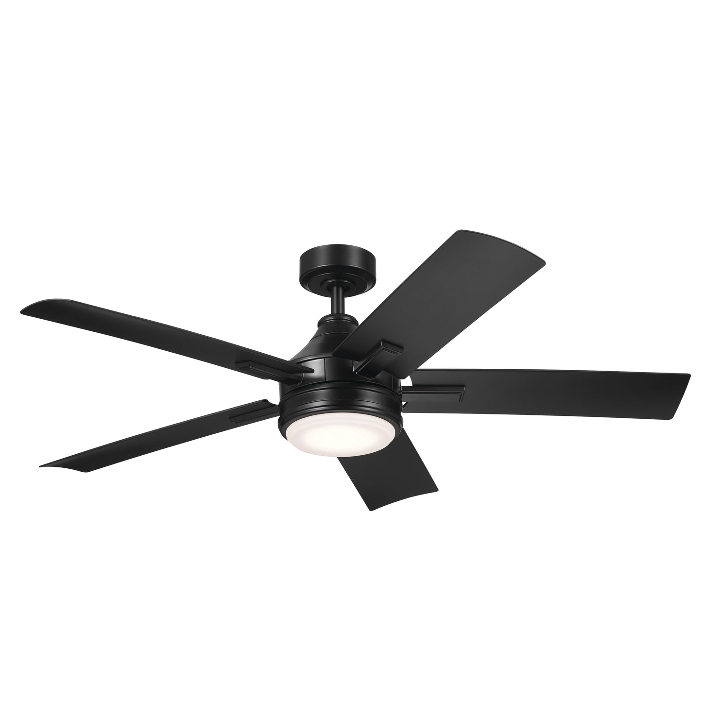 Kichler Tide 52-in Integrated LED Outdoor Satin Black with Black Blades Ceiling Fan With Light - Remote Included ( 5 -Blade ) 5265311
