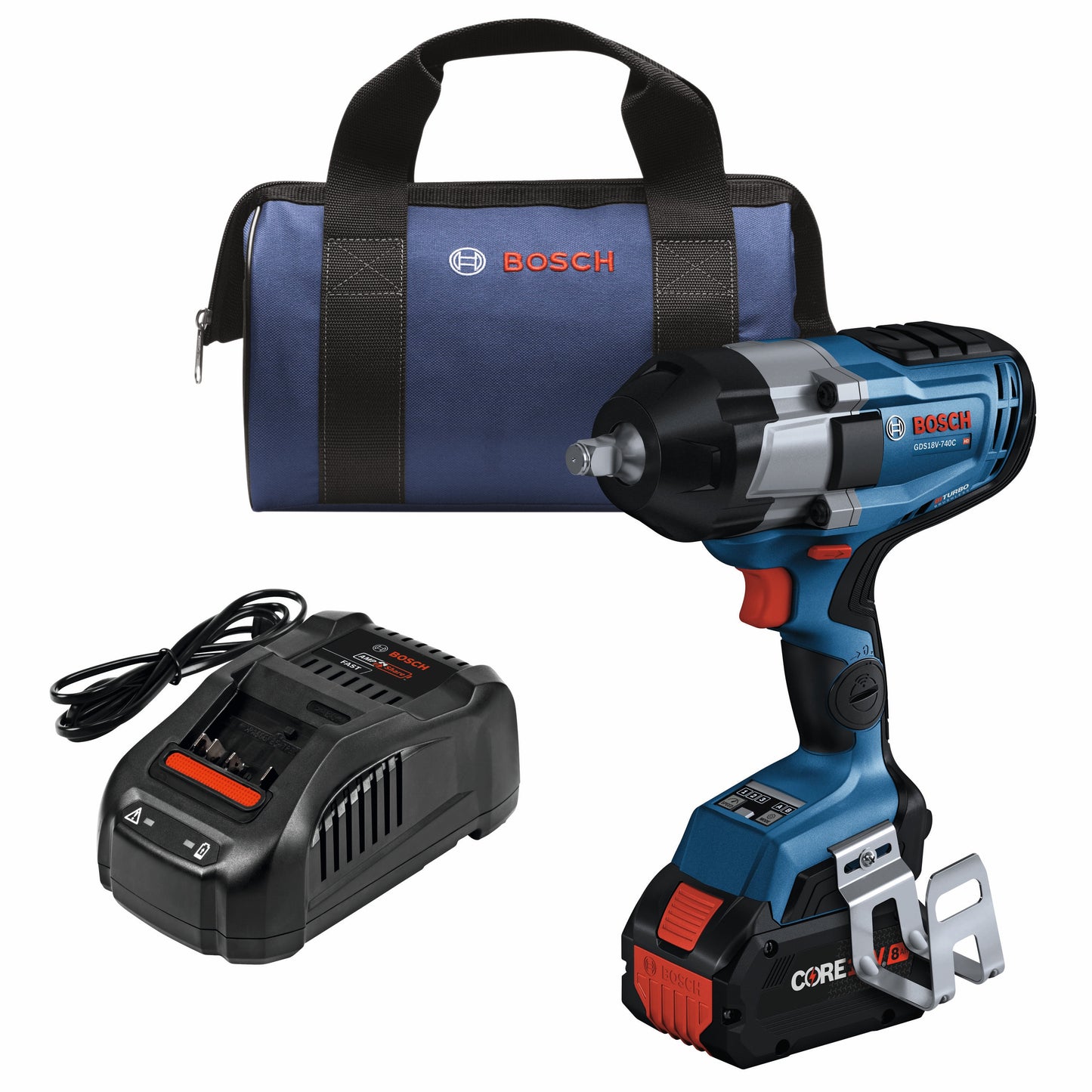 Bosch 8-Amp 18-volt Variable Speed Brushless 1/2-in square Drive Cordless Impact Wrench ( Battery Included )