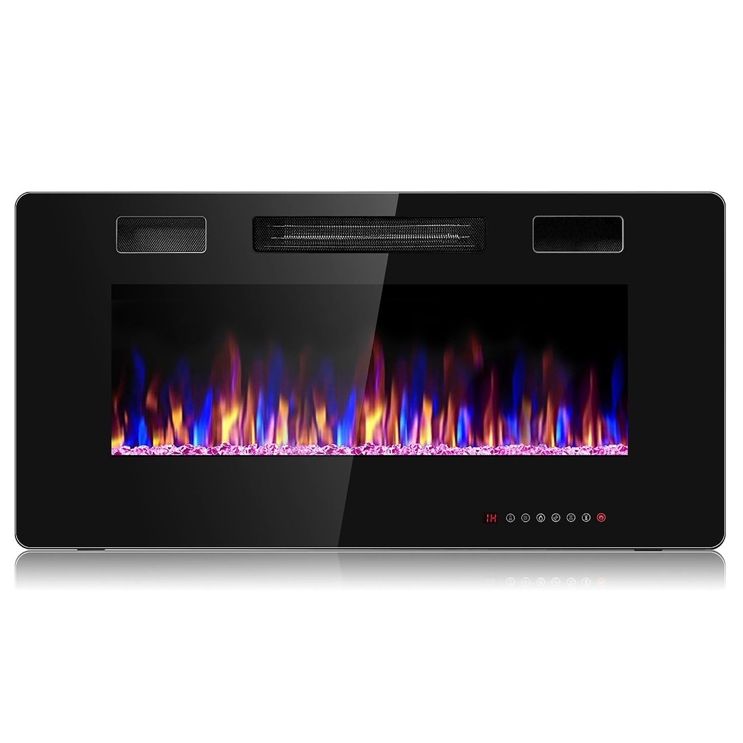 Goplus 15-in W Black LED Electric Fireplace EP24703