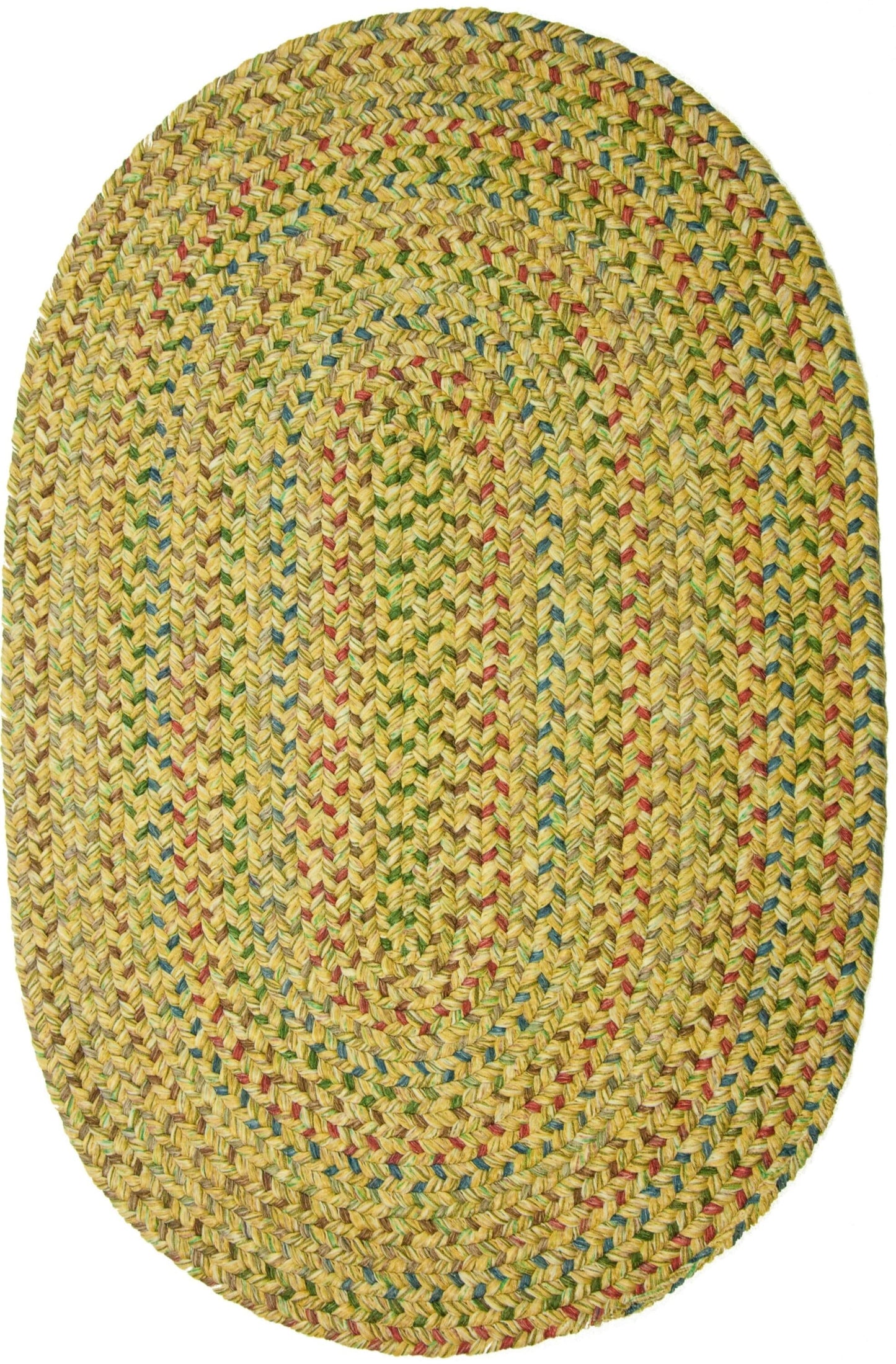 Rhody Rug 9 x 11 (ft) Braided Sand Oval Indoor/Outdoor Geometric Area rug