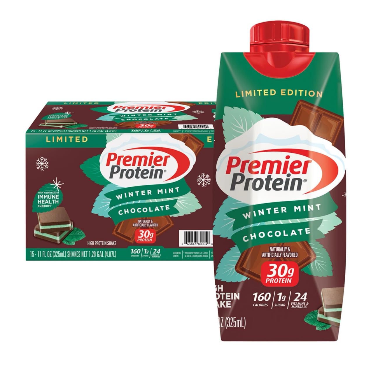 Premier Protein Winter Mint Chocolate Protein Shake 11 Fl Oz (Pack of 1)