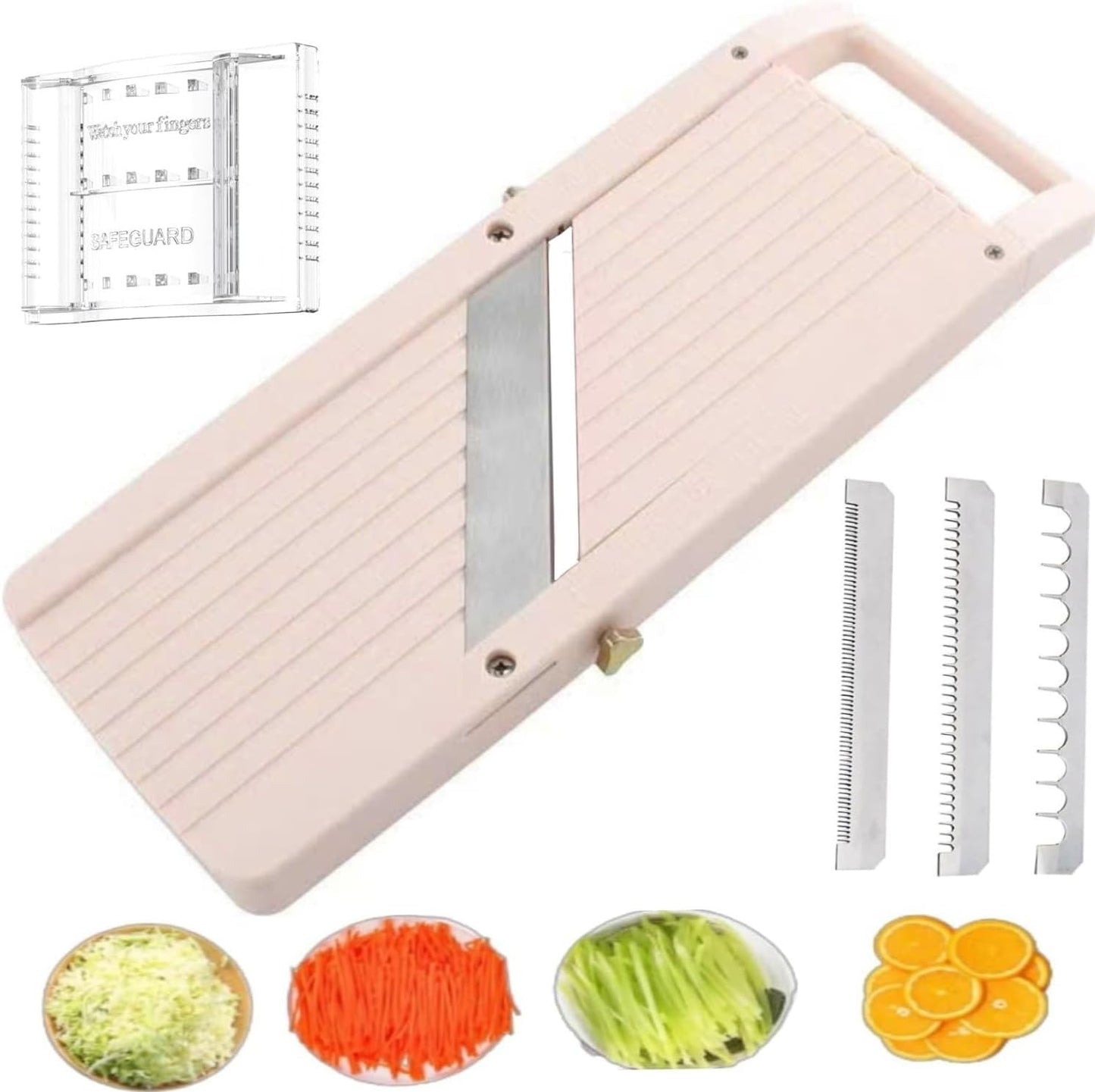 Professional Mandoline Slicer for Kitchen, Wide Vegetable Cutter with 4 Stainless Steel Blades