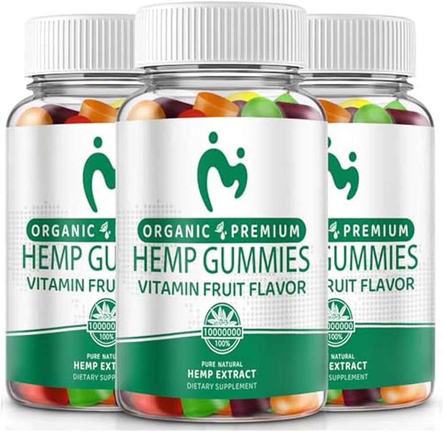 (3 Pack) Hemp Gummies for Pain Sleep Relax Anxiety 100% Natural Pure Extra Strength Organic Hemp Oil Extract Vegan Low Sugar Edible Gummy