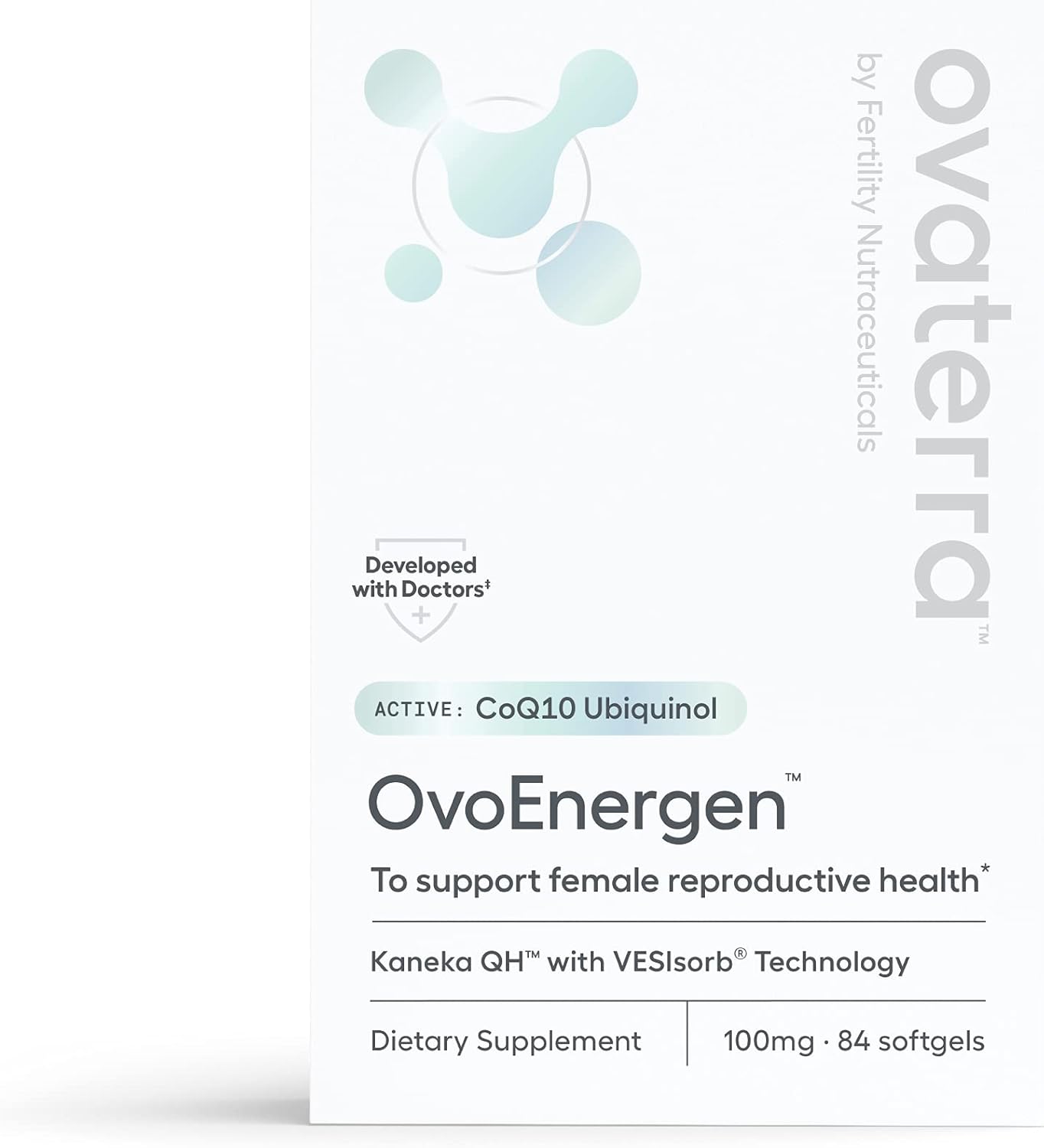 OvoEnergen CoQ10 Supplement for Women to Support Reproductive Health and Egg Health Fertility Booster with Kaneka QH, VESIsorb® Technology 84-100mg Softgel Capsules - 28 Day Supply