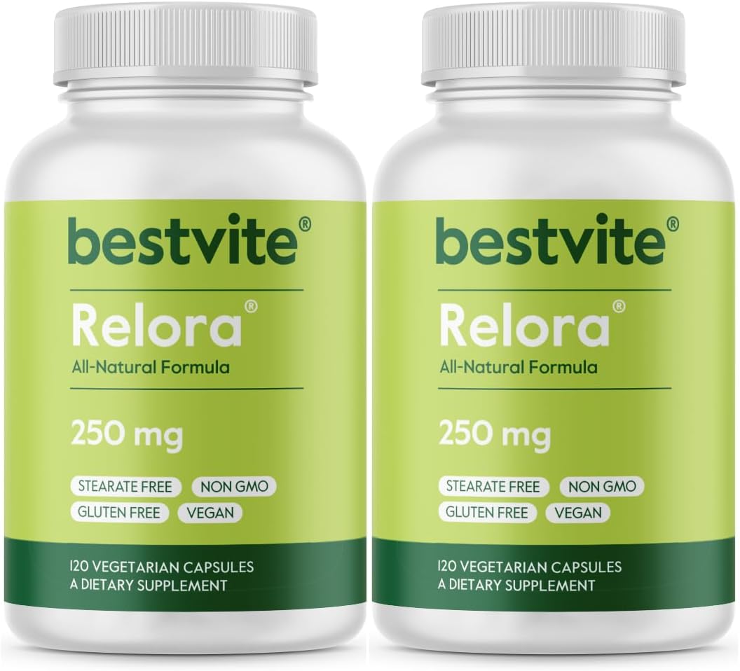 BESTVITE Filler-Free Relora 250mg (240 Vegetarian Capsules) (120 x 2) \u2013 Clinically Researched \u2013 No Stearates \u2013 Vegan \u2013 No Fillers \u2013 Supports The Management of Occasional Stress*