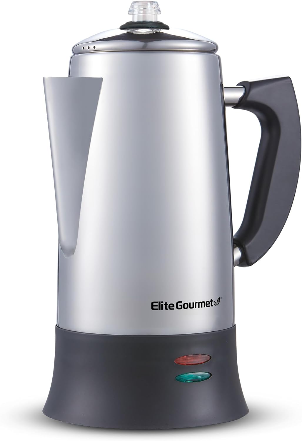 Elite Gourmet EC924 Electric Coffee Percolator, BPA Free, Keep Warm, Clear Brew Progress Knob, Cool-Touch Handle, Cordless Serve, 12-Cup, Stainless Steel
