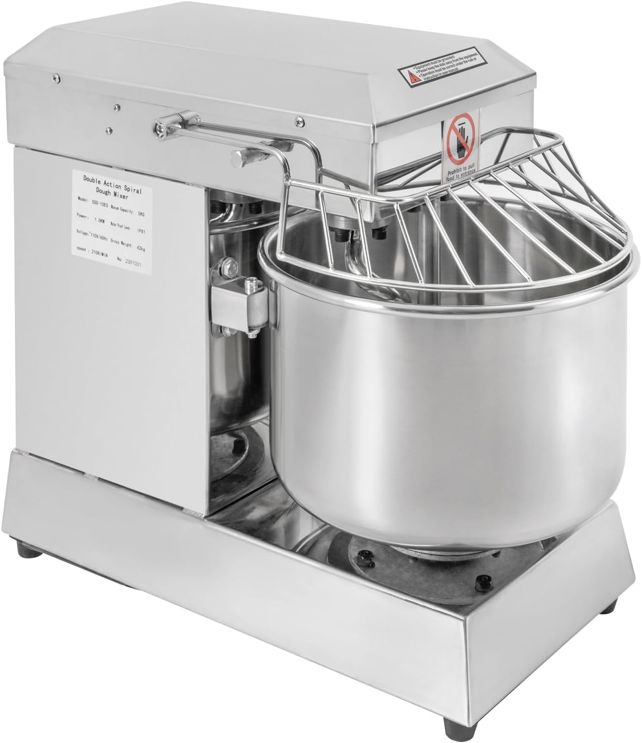 Dough Mixer Machine, 12Qt Commercial Food Mixer 750W Stainless Steel Electric Dough Kneading Machine for Kitchen