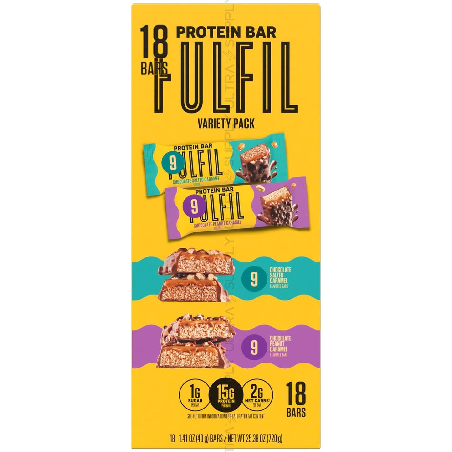 ful-fil Protein Bars (18 Count) β Variety Pack, 15g Protein, Low Sugar, Vitamin-Enriched, Chocolate-Coated Snack Bars