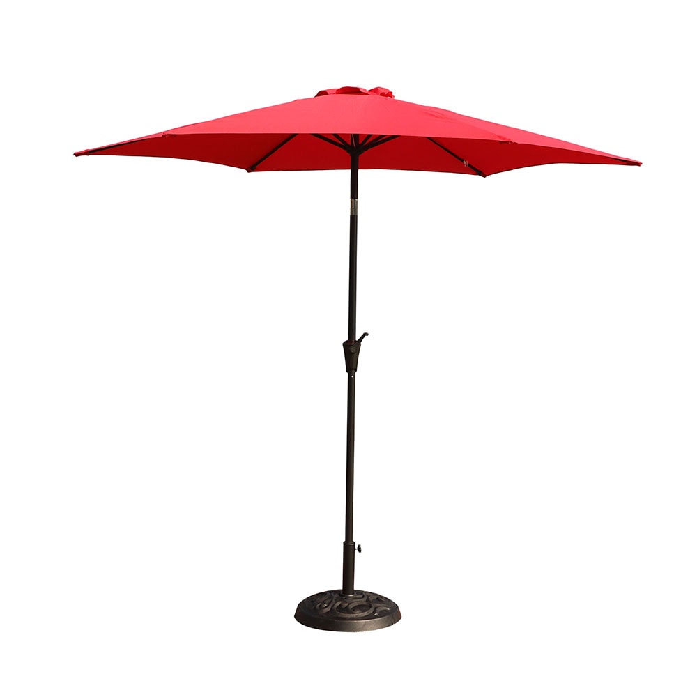 Sunrinx 9-ft Steel Market Patio Umbrella with Base