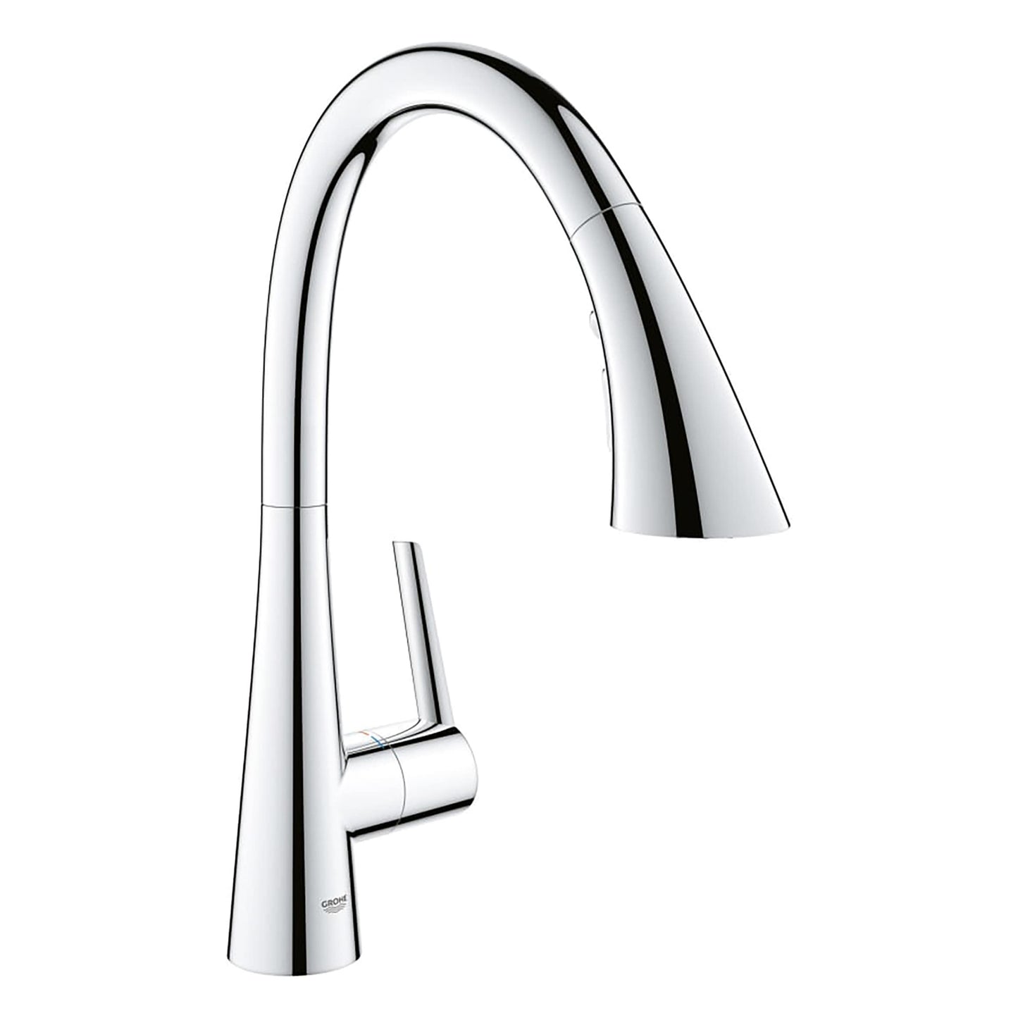 GROHE Zedra Starlight Chrome Single Handle Deck-mount Pull-down Kitchen Faucet with Sprayer