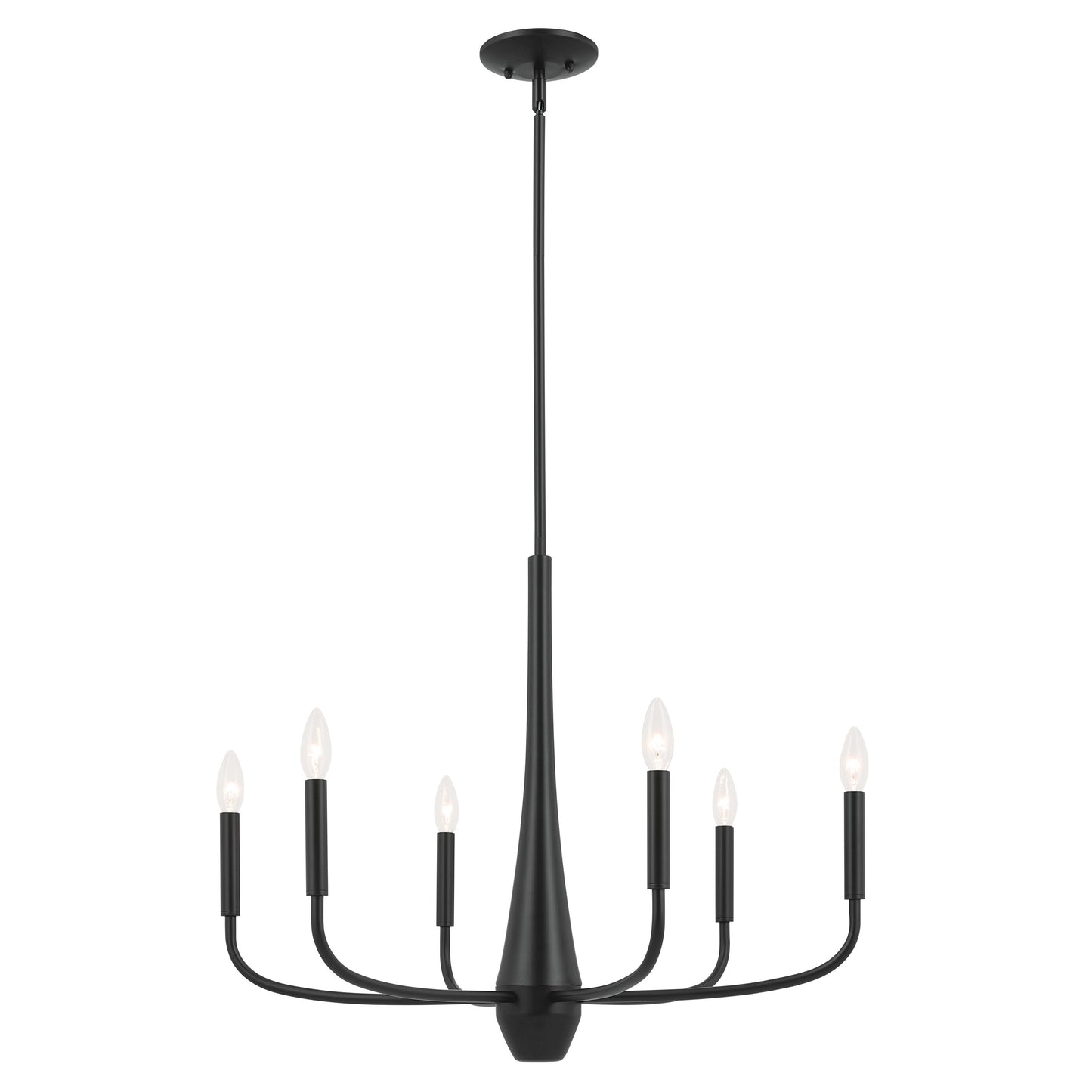Kichler Deela 6 -Light Black Modern/contemporary For Use in Bedrooms, Dining Rooms, Foyers, Kitchens, Living Rooms Chandelier 5384835