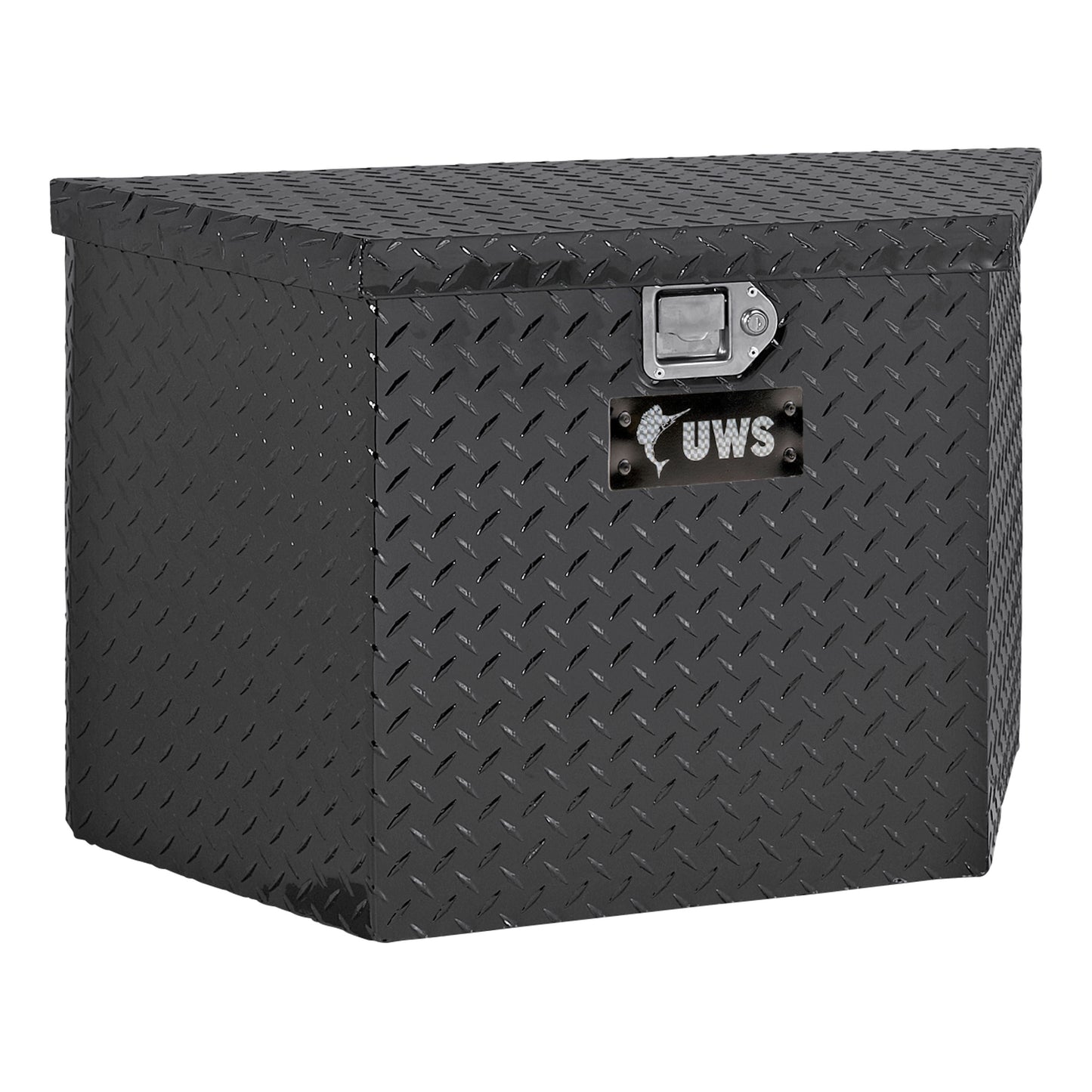 UWS 34.5-in x 17-in x 22.125-in Gloss Black Aluminum Chest Truck Tool Box EC20402