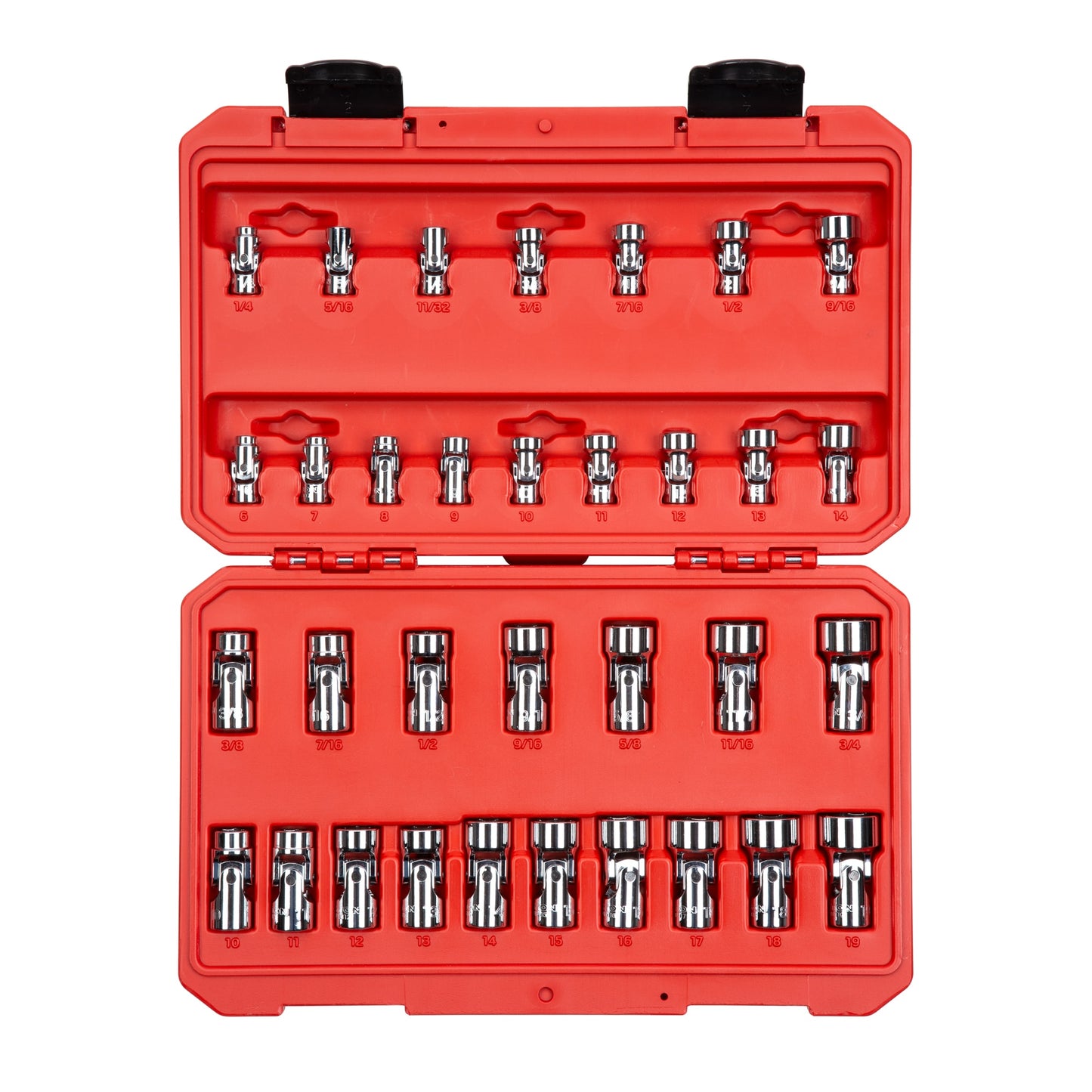TEKTON 1/4-in 3/8-in Drive Metric and standard (SAE) Universal joint Socket Set 33 -Pieces