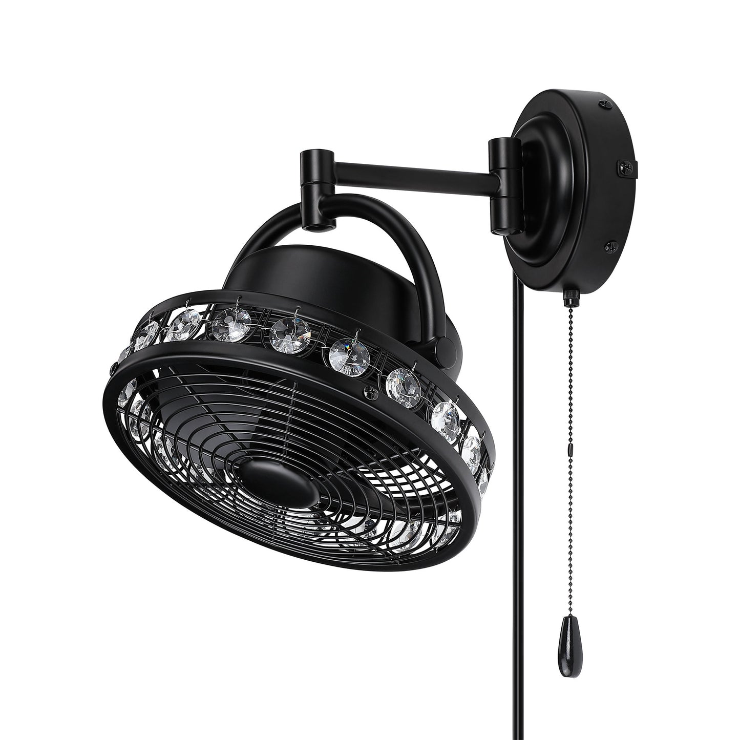 Parrot Uncle 10-in Indoor Black Wall Mounted Fan F6108110V