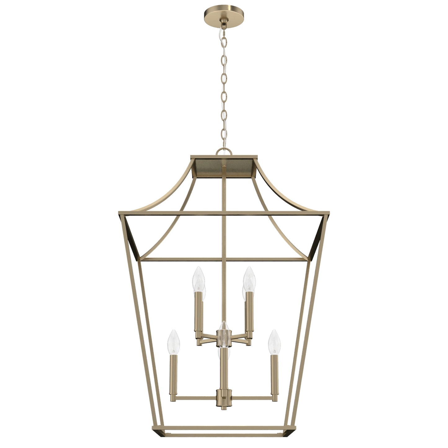 Hunter Laurel Ridge 8 -Light Alturas Gold Transitional Lantern Large Hanging Kitchen island light 5193867