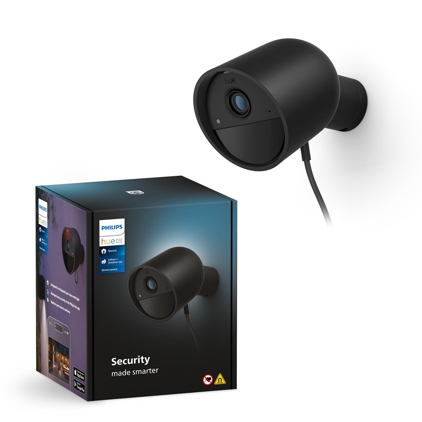 Philips Hue Security Indoor/Outdoor 1-Camera 1080P Plug-in Bullet Security Camera System 581413