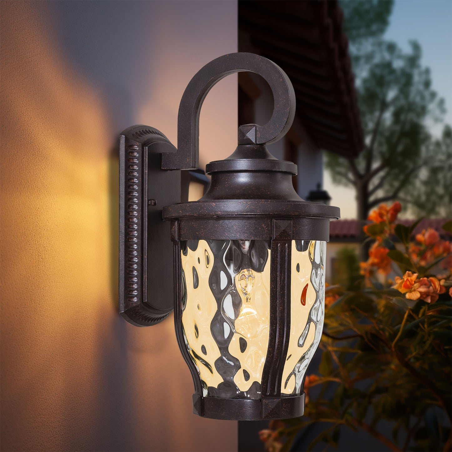Minka Lavery Merrimack 16.25-in H Black Hardwired Integrated LED Outdoor Wall Light 1664969