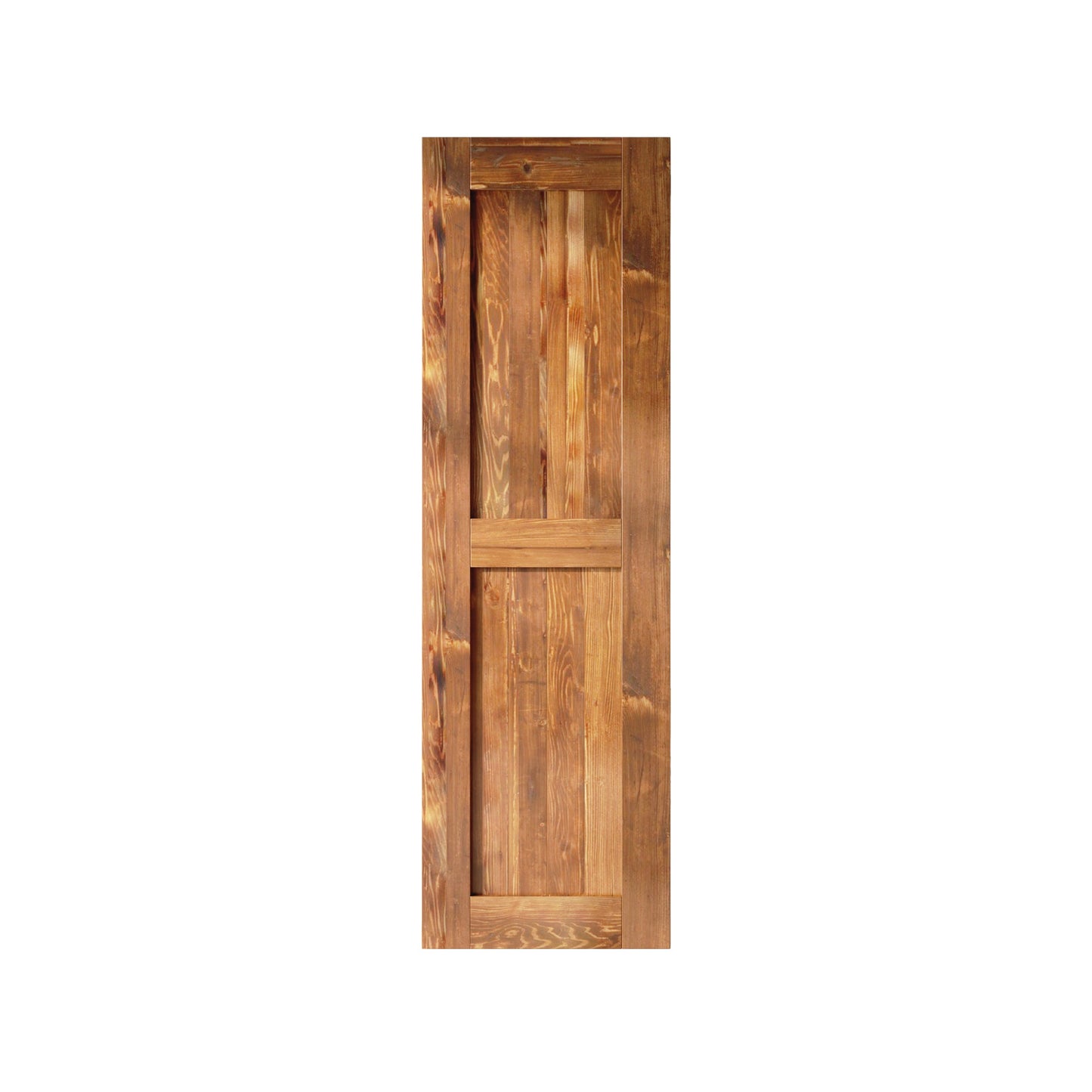 HOMACER 22-in x 84-in Early American Mid-Bar Pine Wood Solid core Single Barn Door (Hardware Not Included)