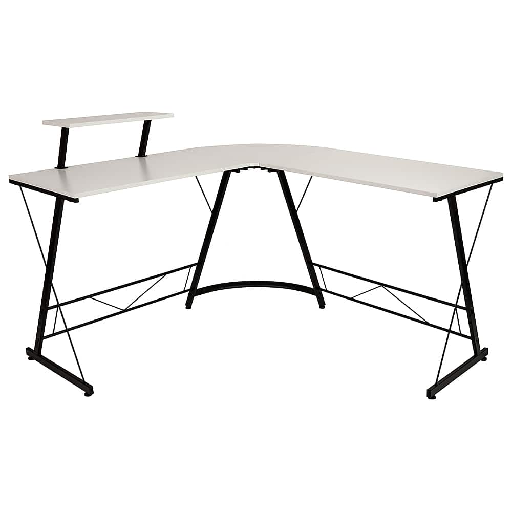 Flash Furniture - Ginny L Contemporary Laminate Home Office Desk - White/Black