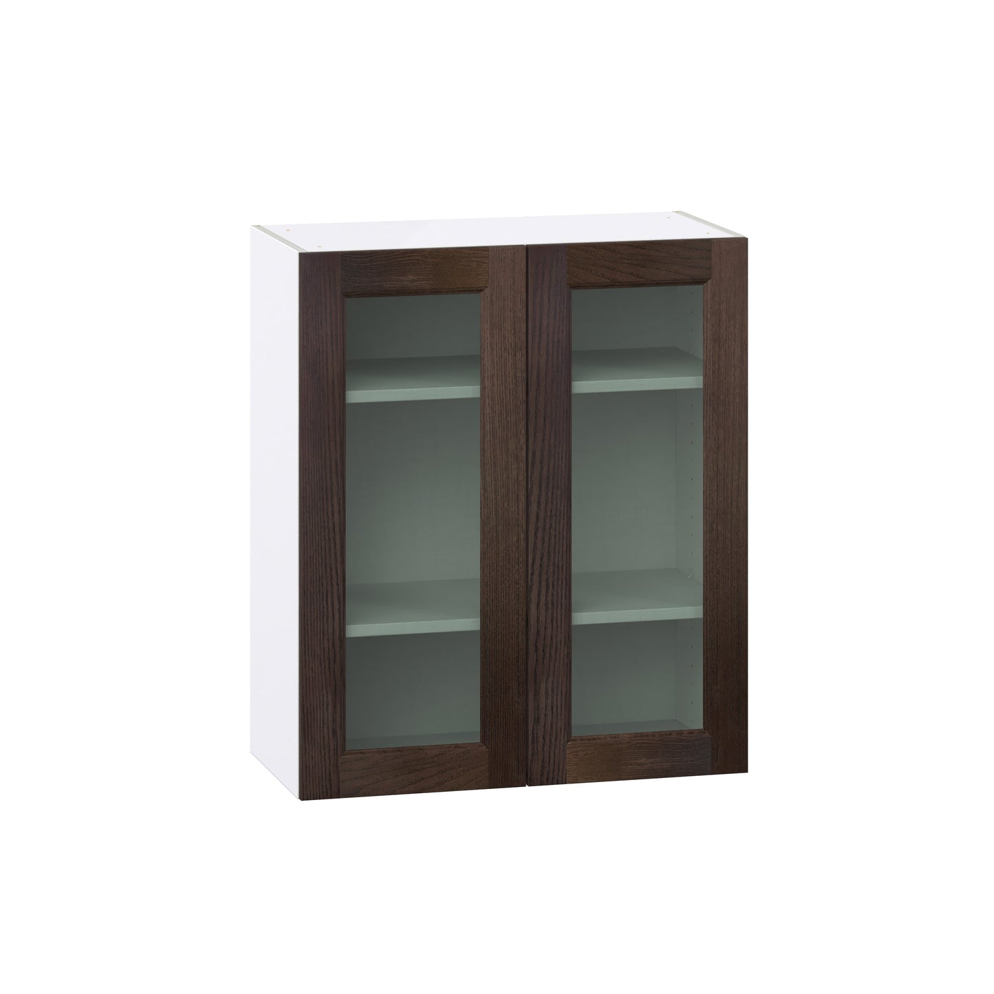 Hugo&Borg Montclaire 30-in W x 35-in H x 14-in D Chestnut Wall Fully assembled Cabinet Glass Panel